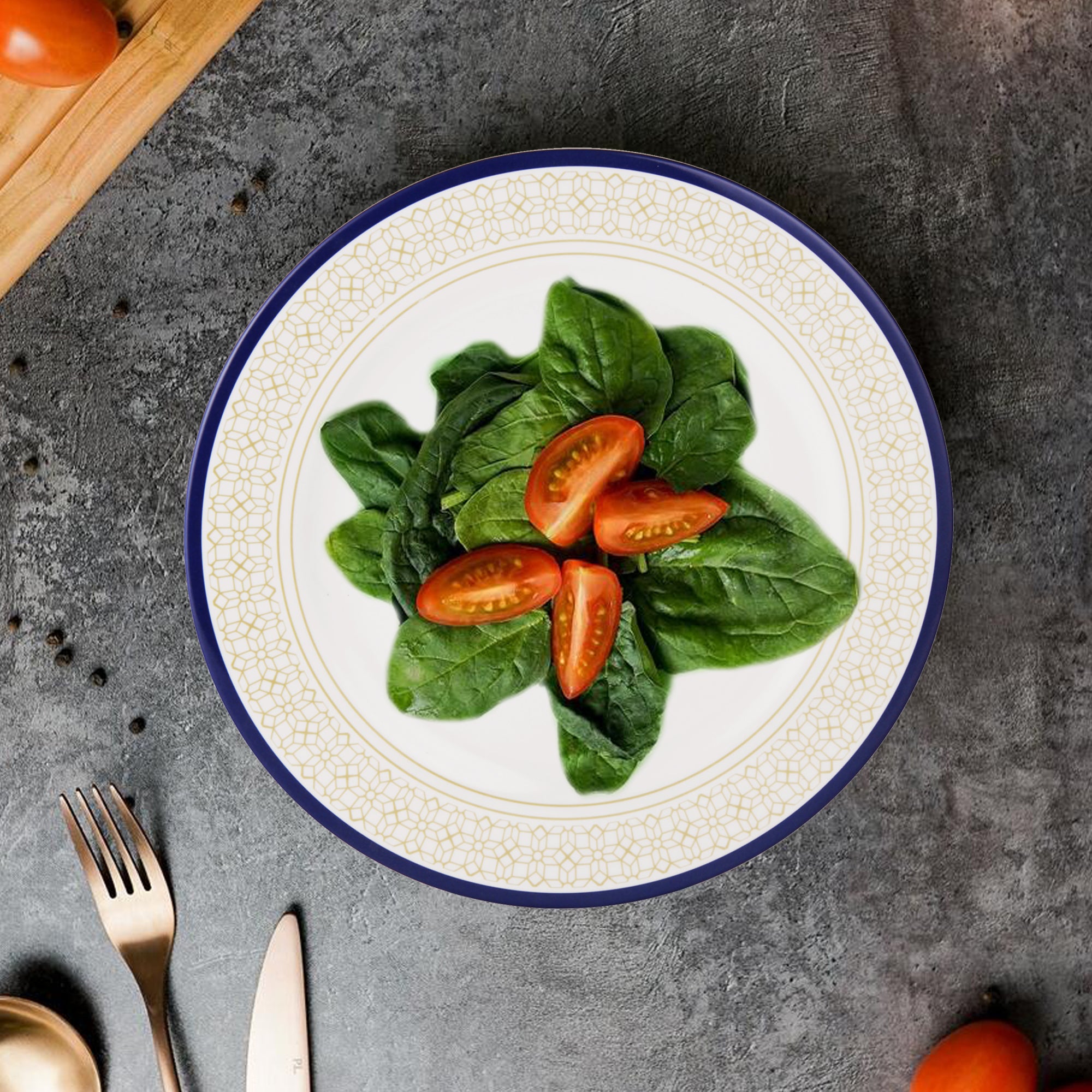 Stehlen Dinnerware, Pure melamine, Vintage, 6 Piece Dinner Plate,  Kitchen Set for home- Cubic Yellow