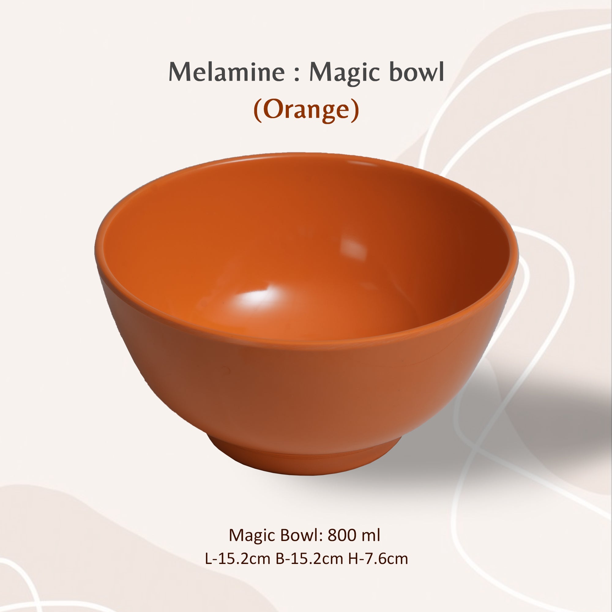 Stehlen 100% Pure melamine Magic Bowl, 800ml - Orange