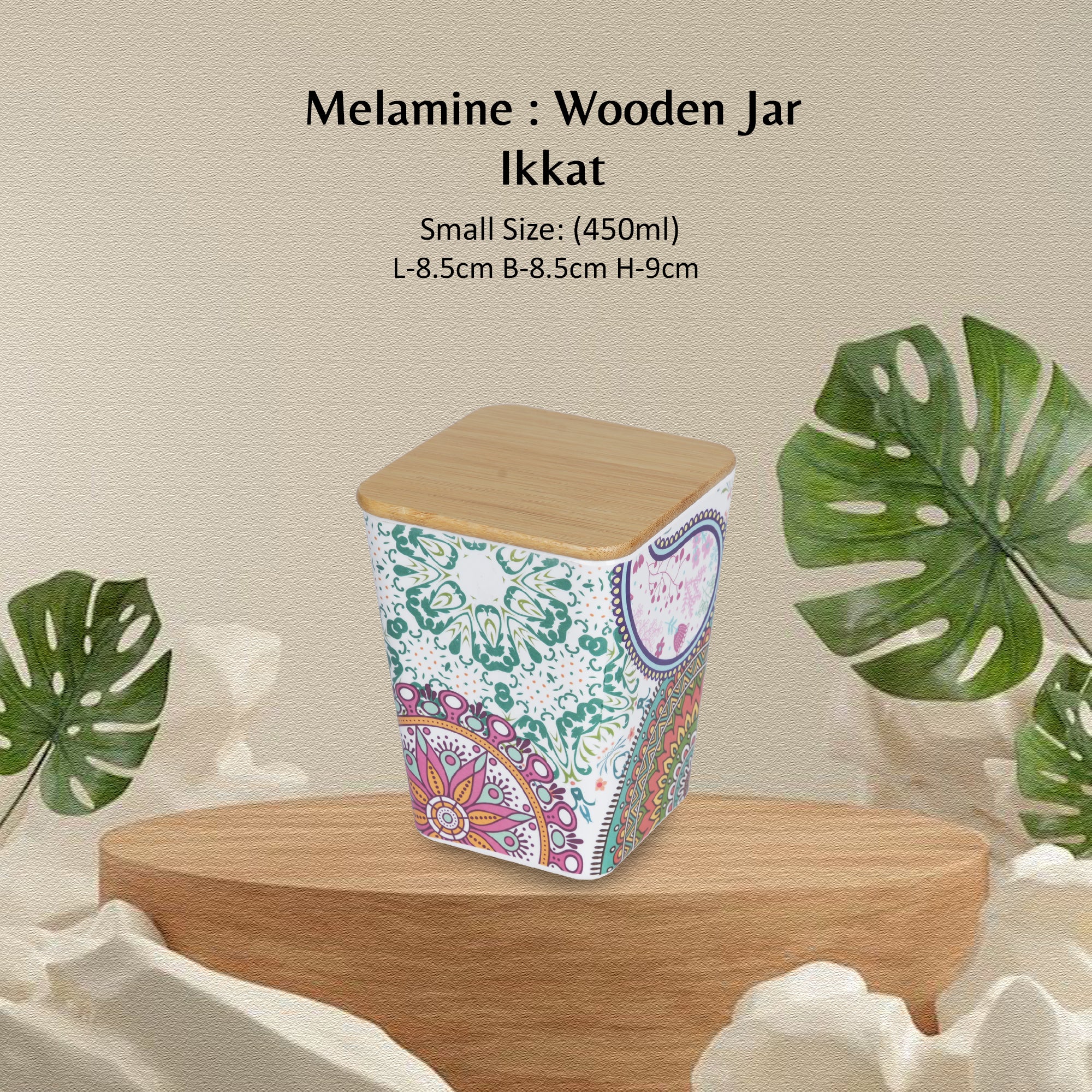 Stehlen 100% Pure melamine Wooden Jars- Ikkat