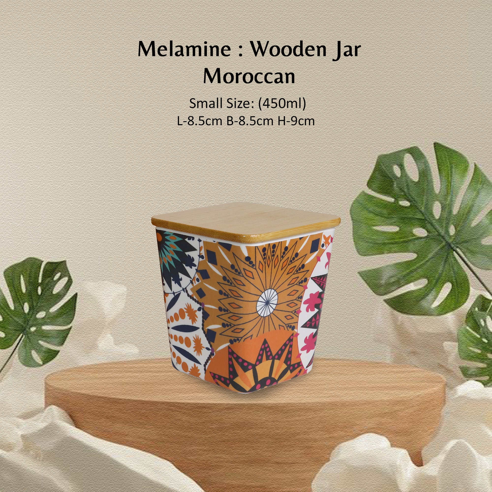Stehlen 100% Pure melamine Wooden Jars- Moroccan