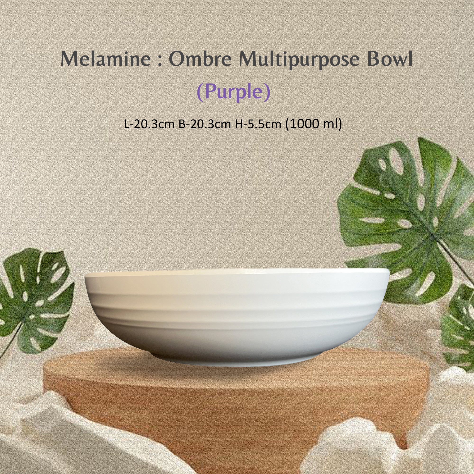 Stehlen 100% Pure melamine Ombre Multipurpose Bowl- Purple