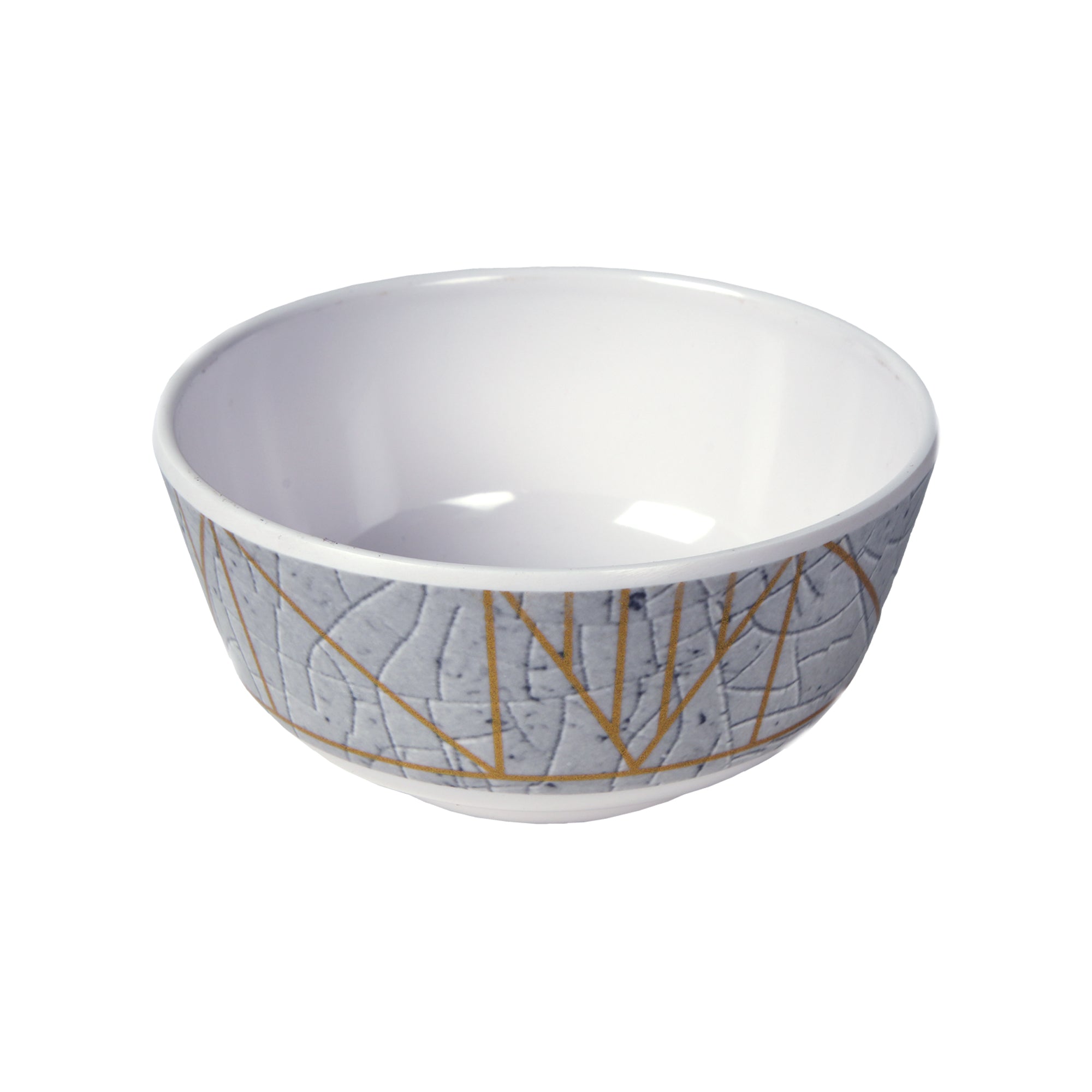 Stehlen Donna Glossy Dinnerware, Melamine, 6 PC - Gray Crackle