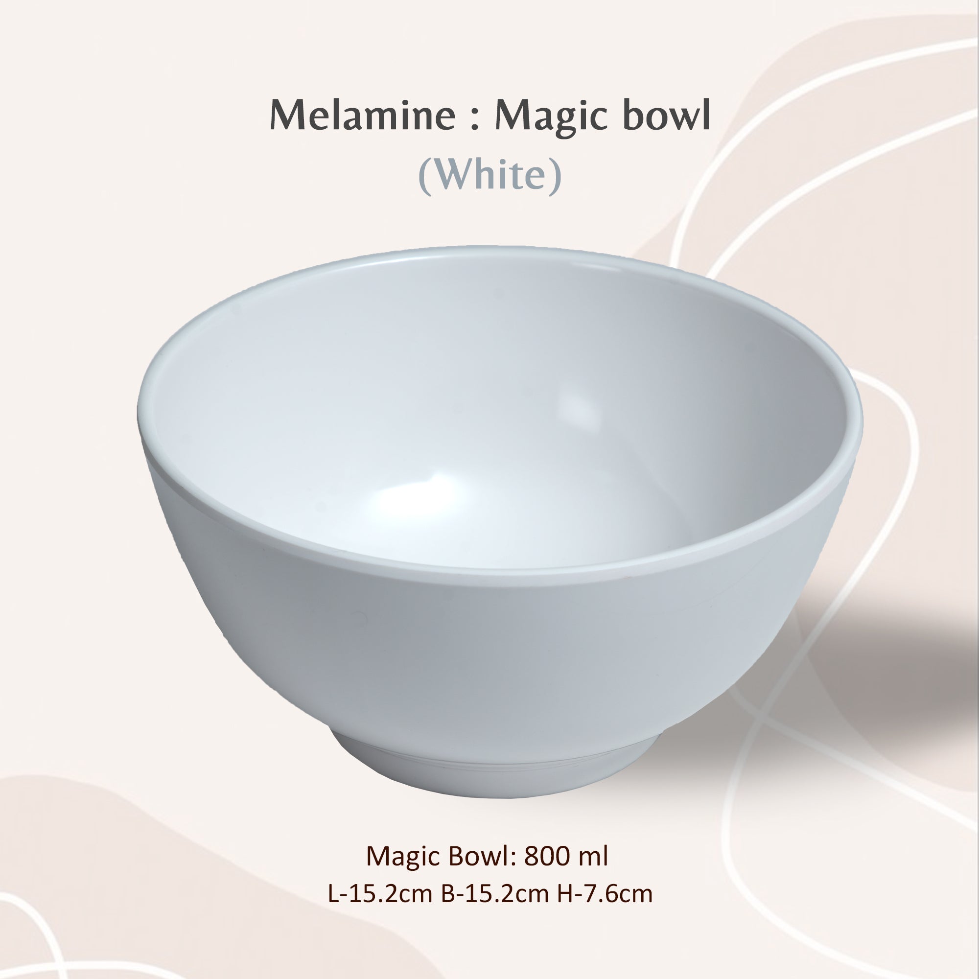 Stehlen 100% Pure melamine Magic Bowl,800ml- White