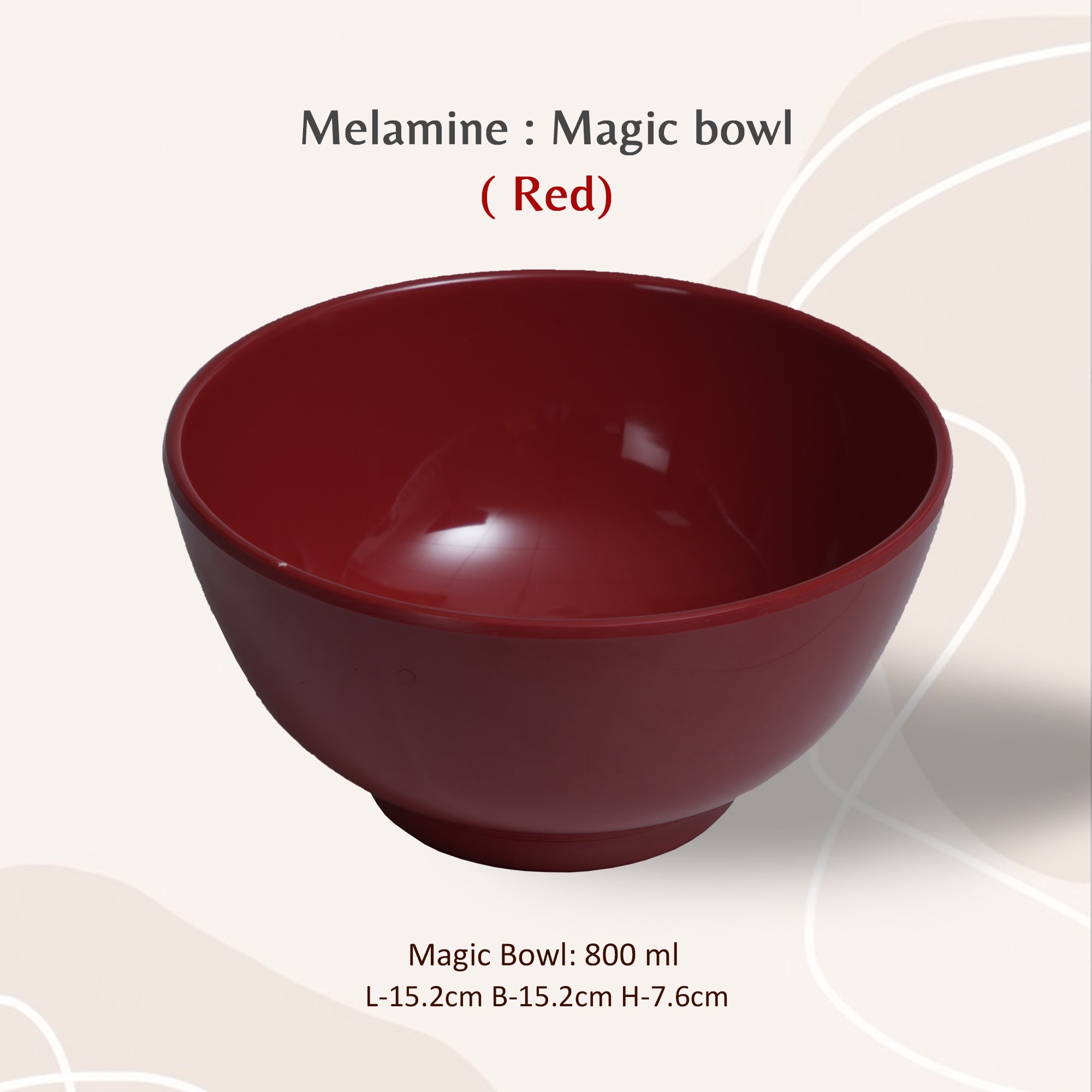 Stehlen 100% Pure melamine Magic Bowl, 800ml - Red