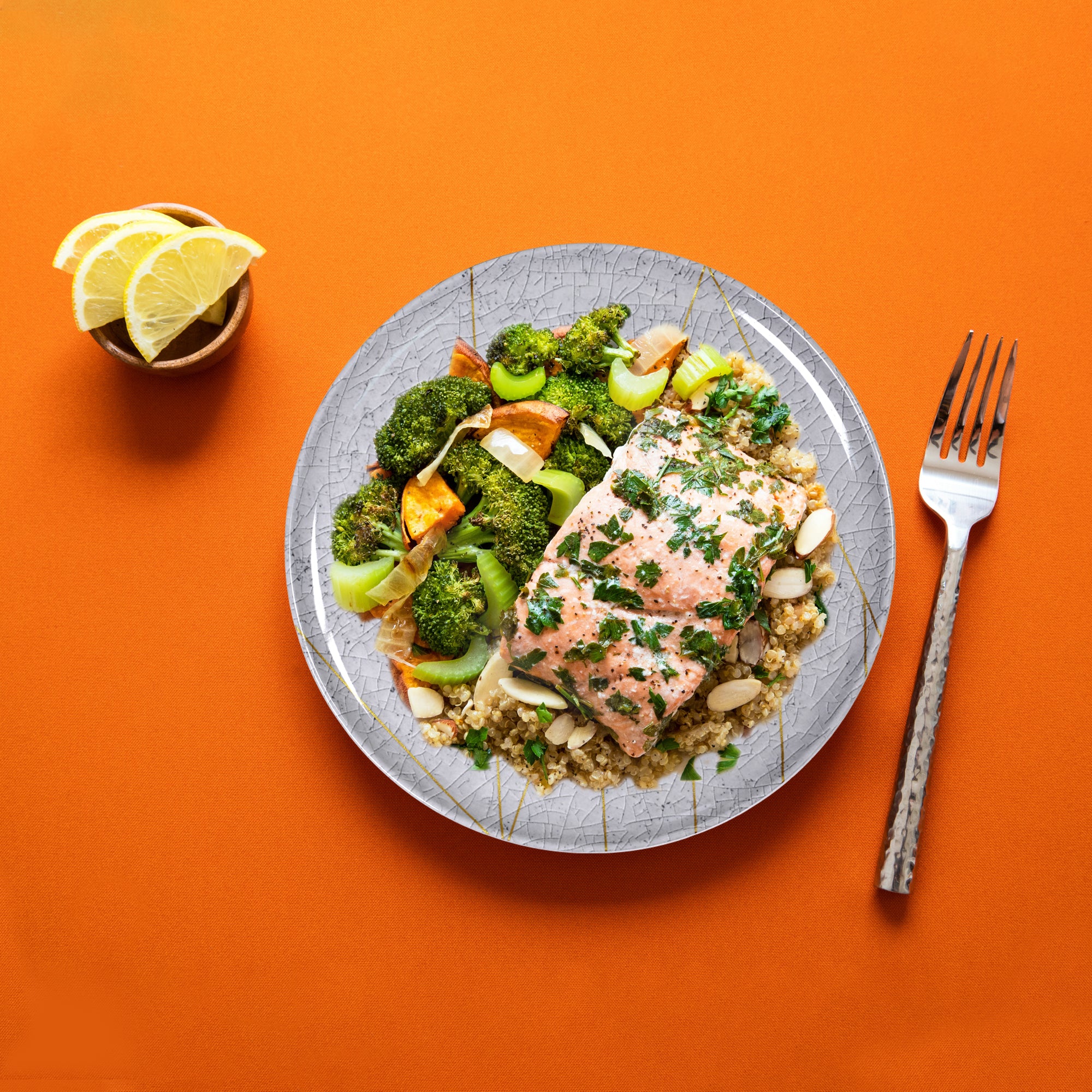 Stehlen Donna Glossy Dinnerware, Melamine 6 pcs-  Gray Crackle