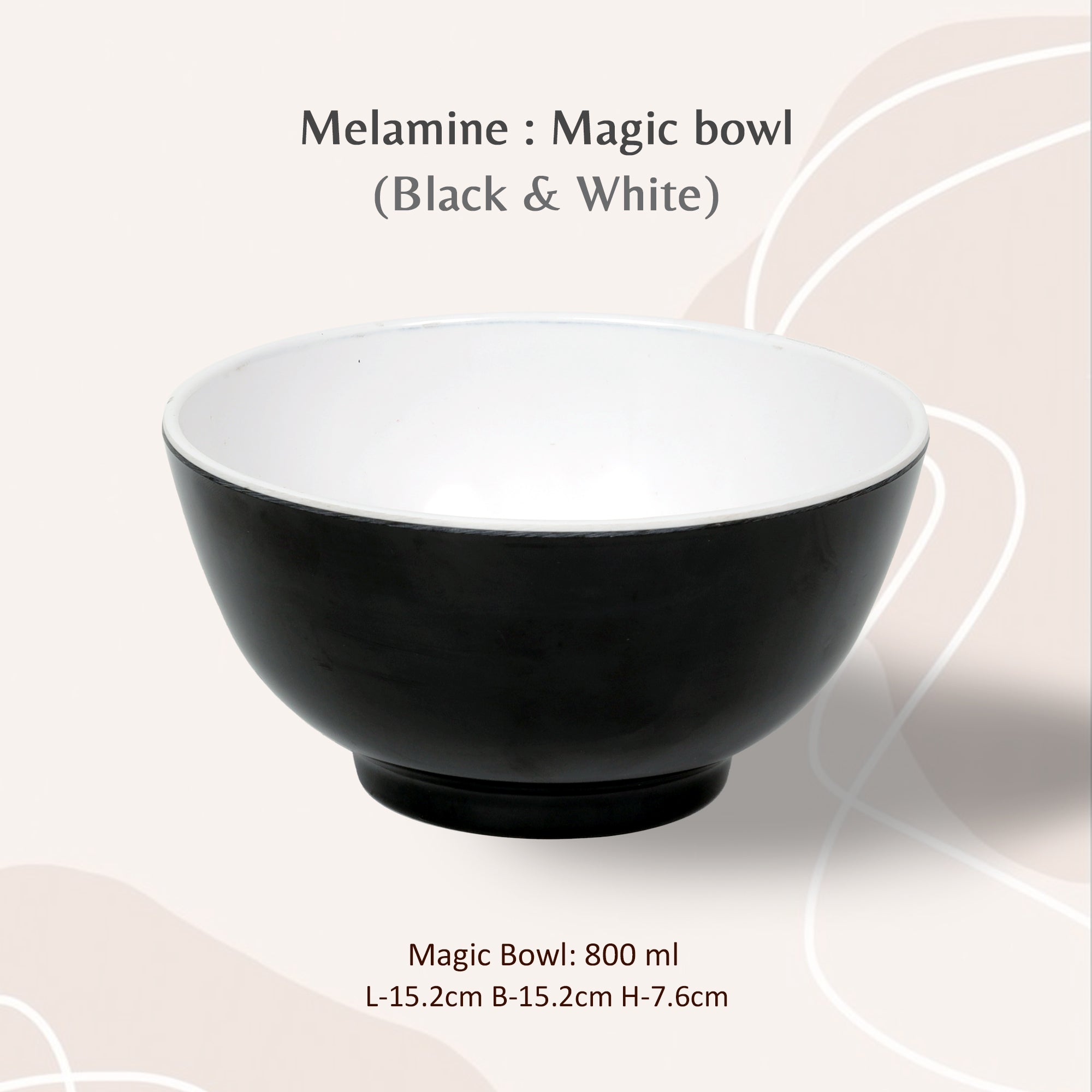 Stehlen 100% Pure melamine Magic Bowl- Black White