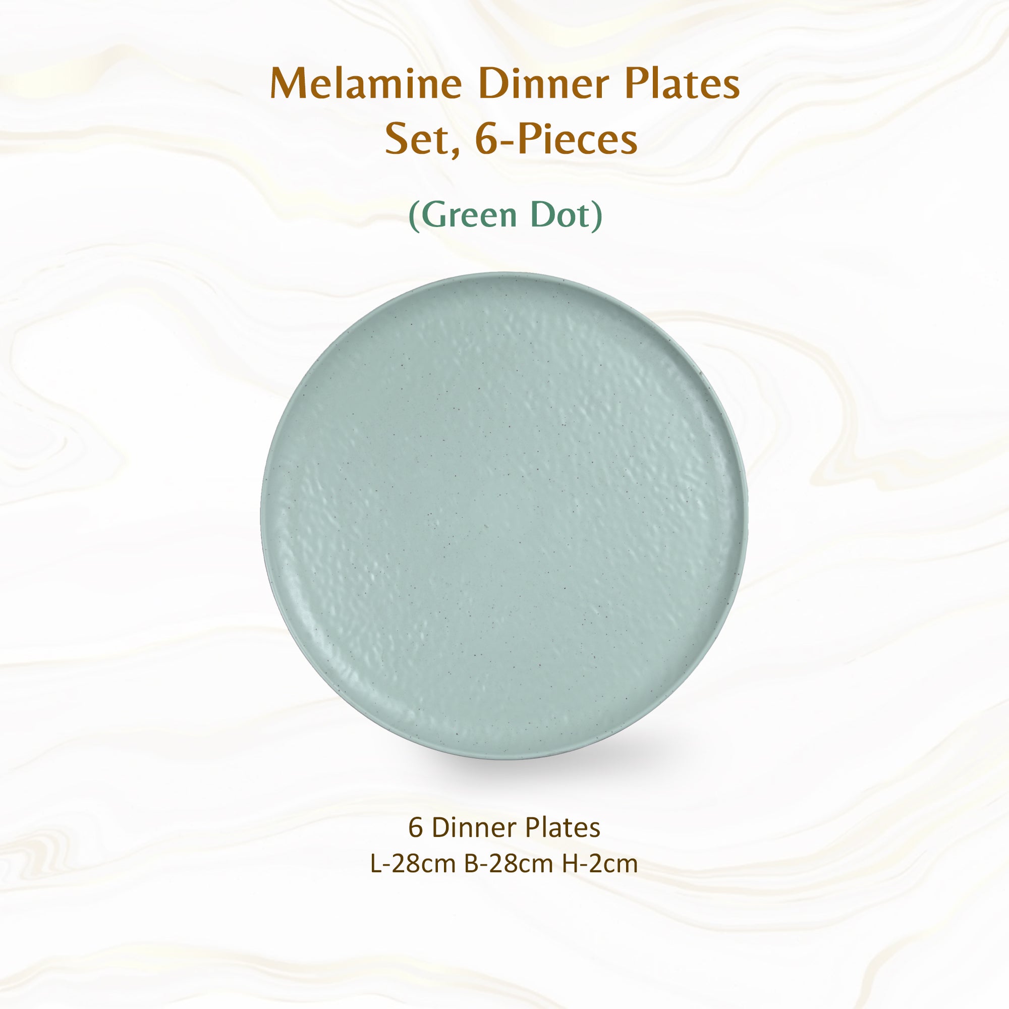 Stehlen Donna Hammered Dinnerware, Pure melamine,  Kitchen Set for home- Green dot