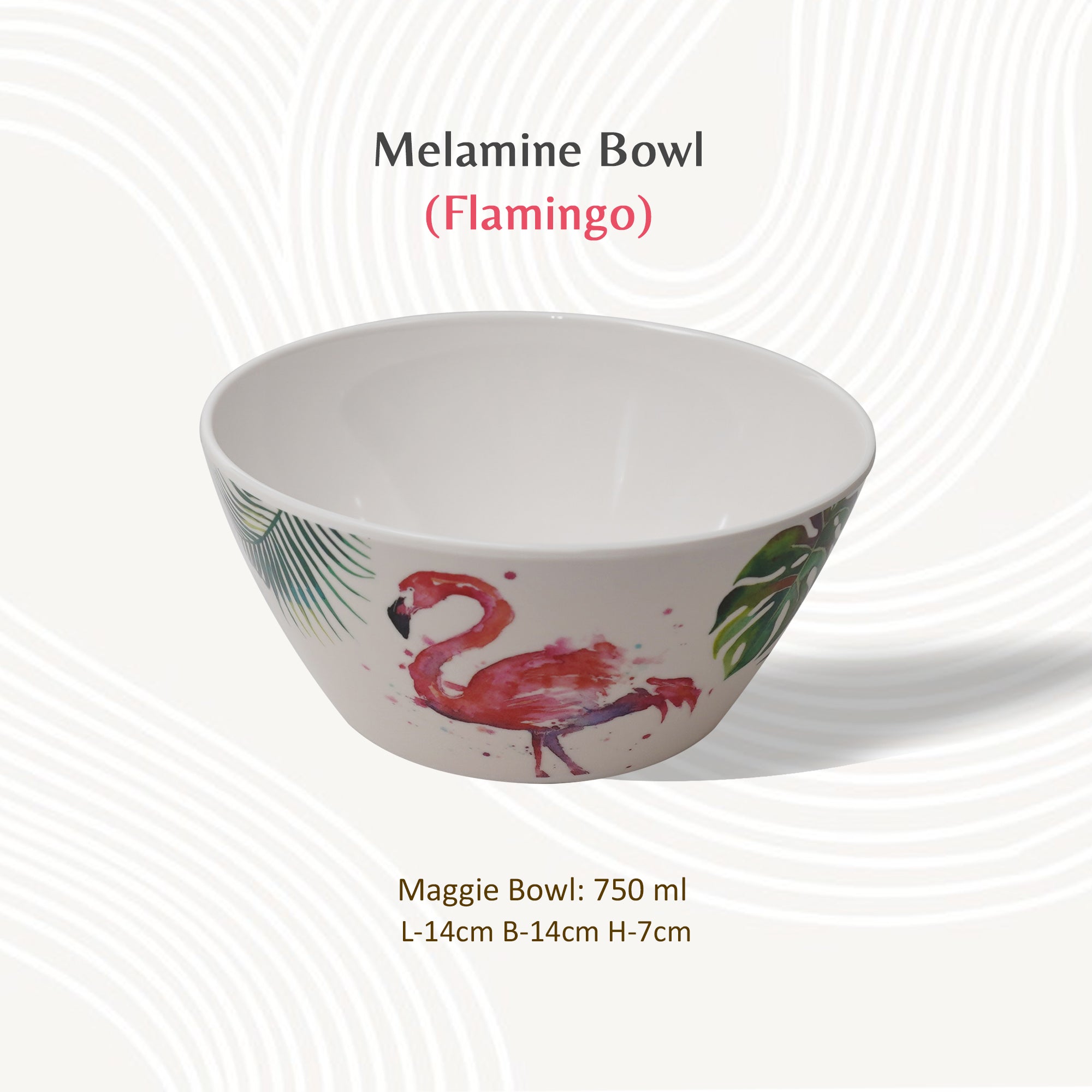 Stehlen 100% Pure melamine Round Maggie Bowl  -Flamingo