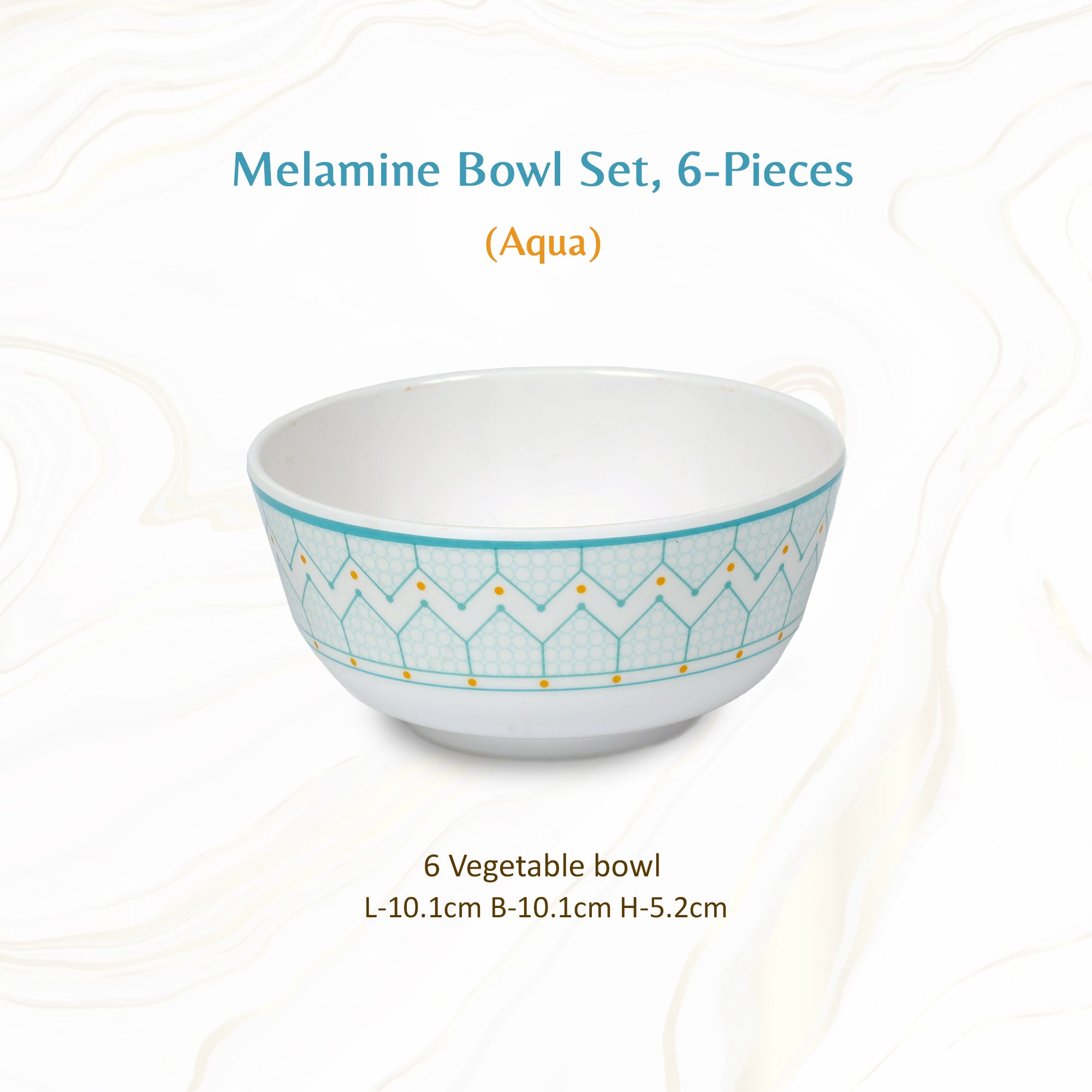 Stehlen Indian Round Dinnerware, Pure melamine, 6 Pcs Kitchen Set for home- Aqua