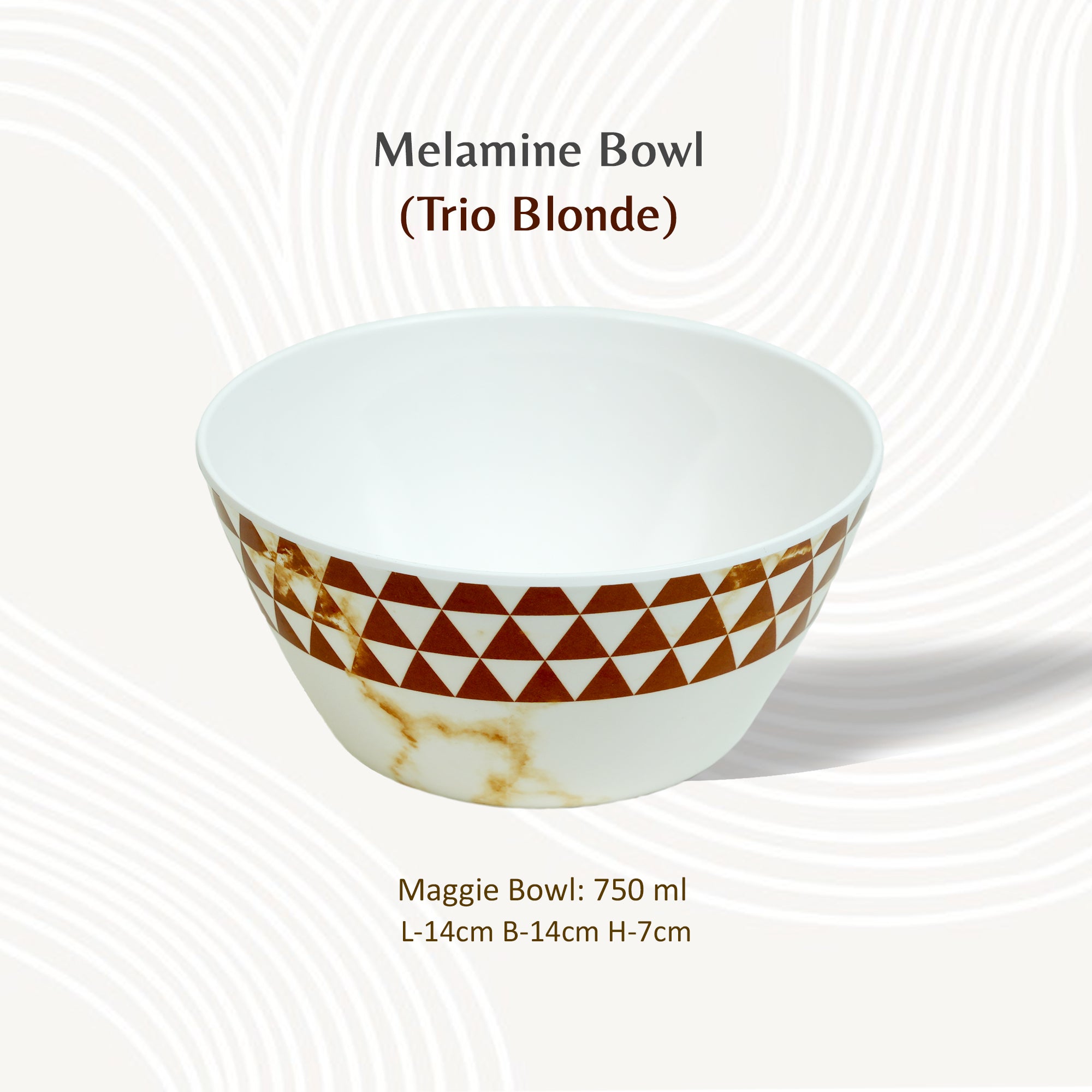 Stehlen 100% Pure melamine Round Maggie Bowl  - Trio Blonde