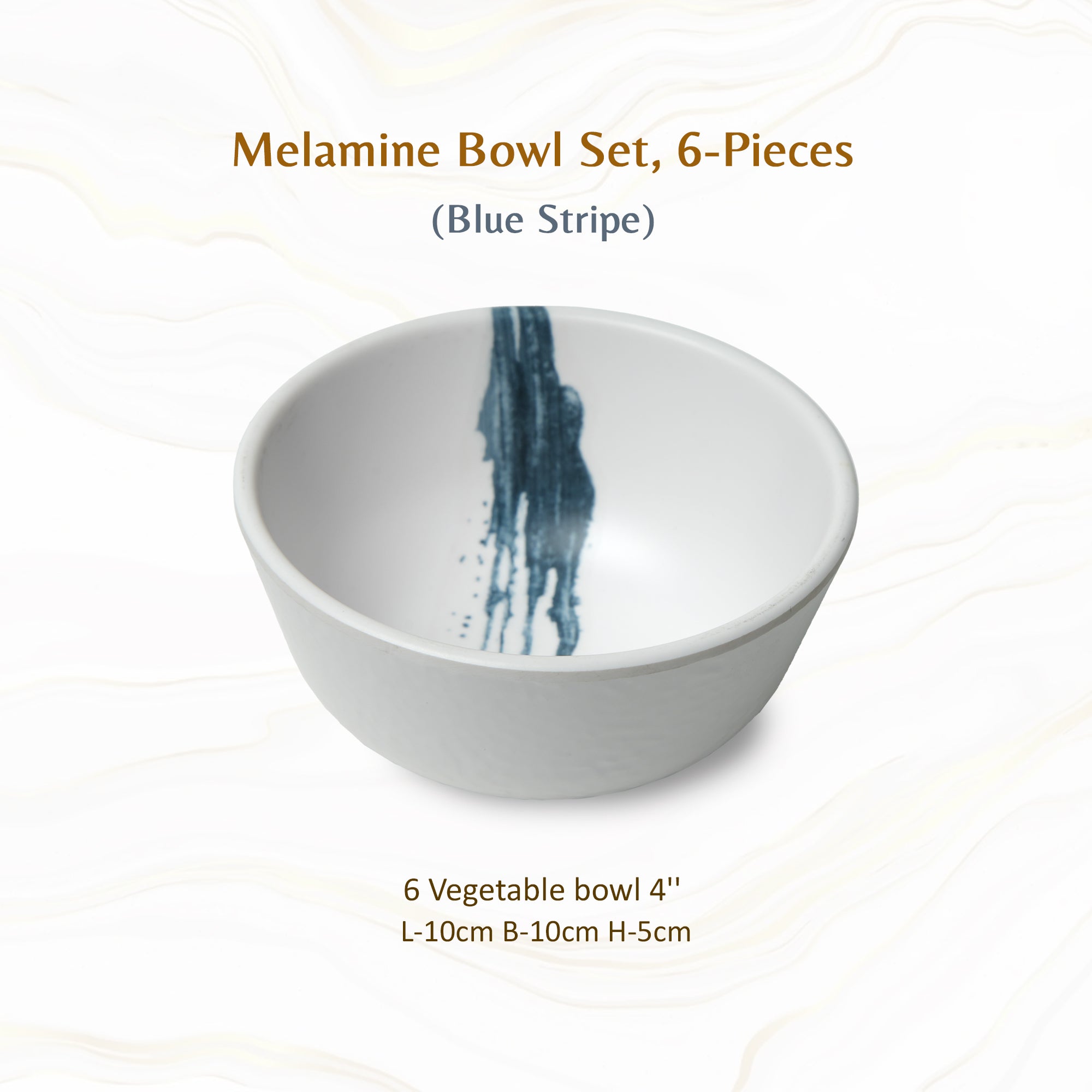 Stehlen Donna Hammered Dinnerware, Pure melamine,  Kitchen Set for home- Blue Stripe