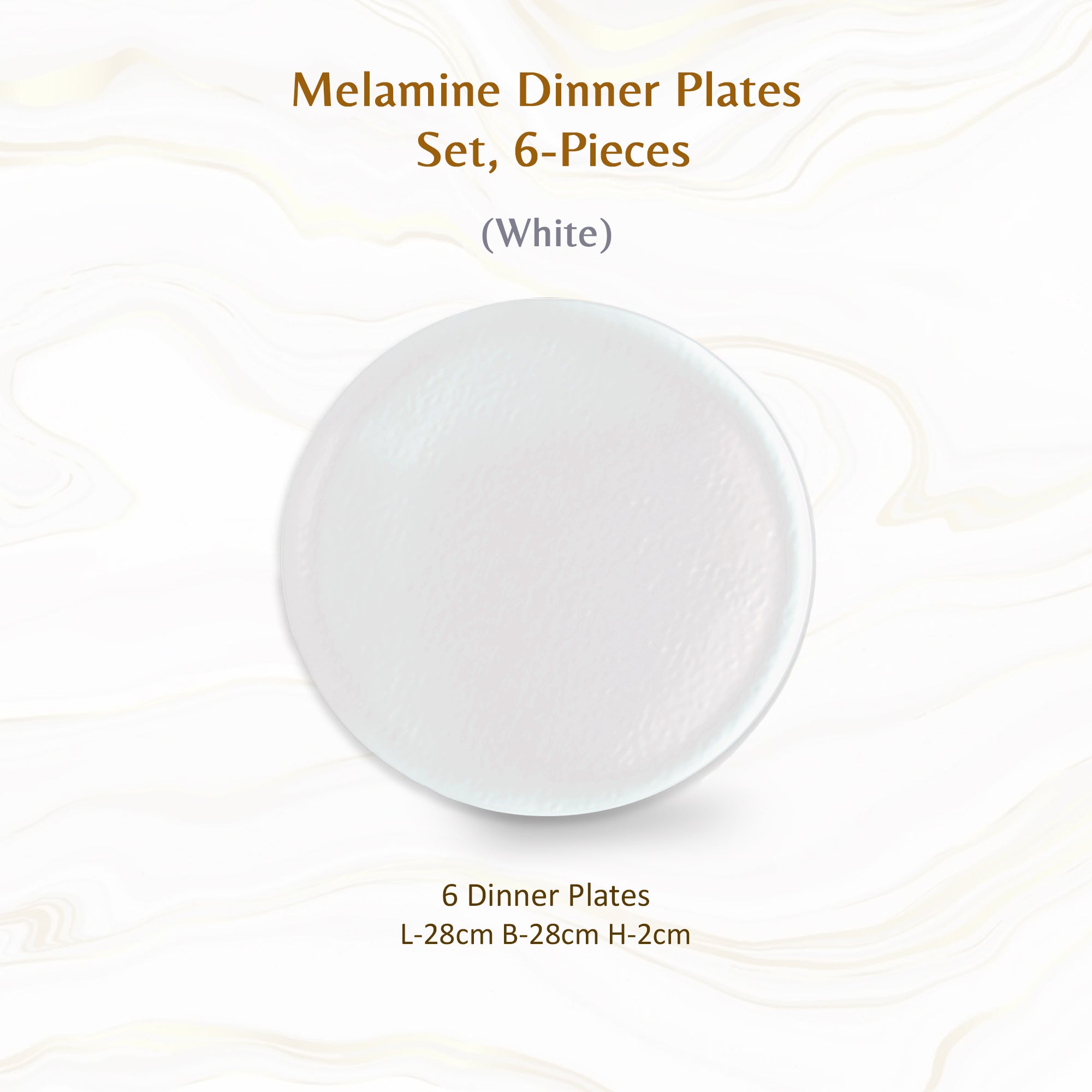 Stehlen Donna Hammered Dinnerware, Pure melamine, Kitchen Set for home- White