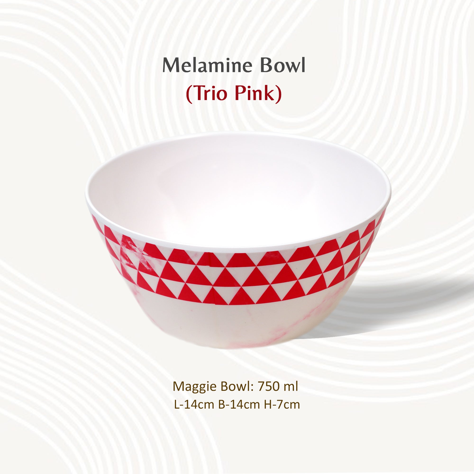 Stehlen 100% Pure melamine Round Maggie Bowl - Trio Pink