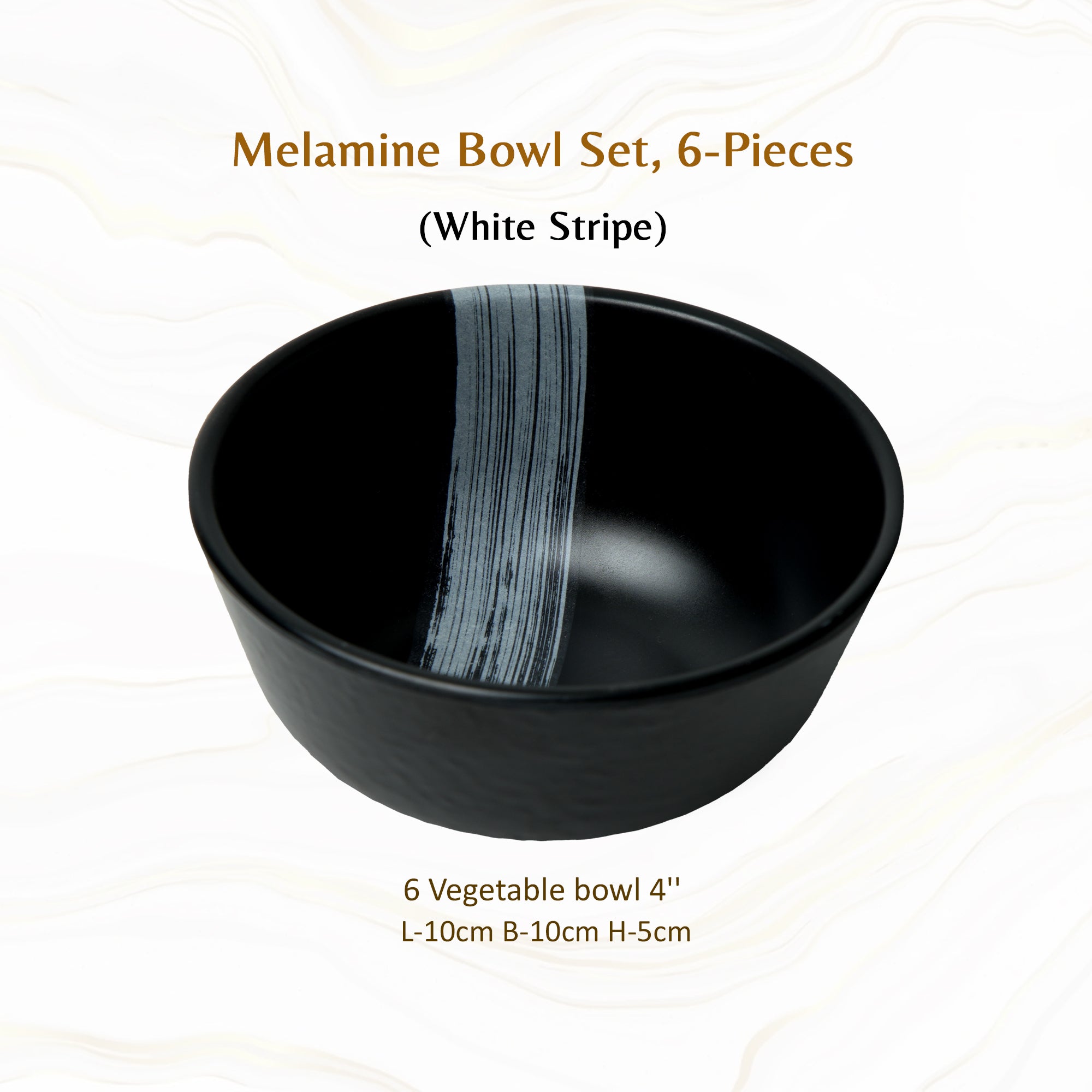 Stehlen Donna Hammered Dinnerware, Pure melamine, Kitchen Set for home- White Stripe