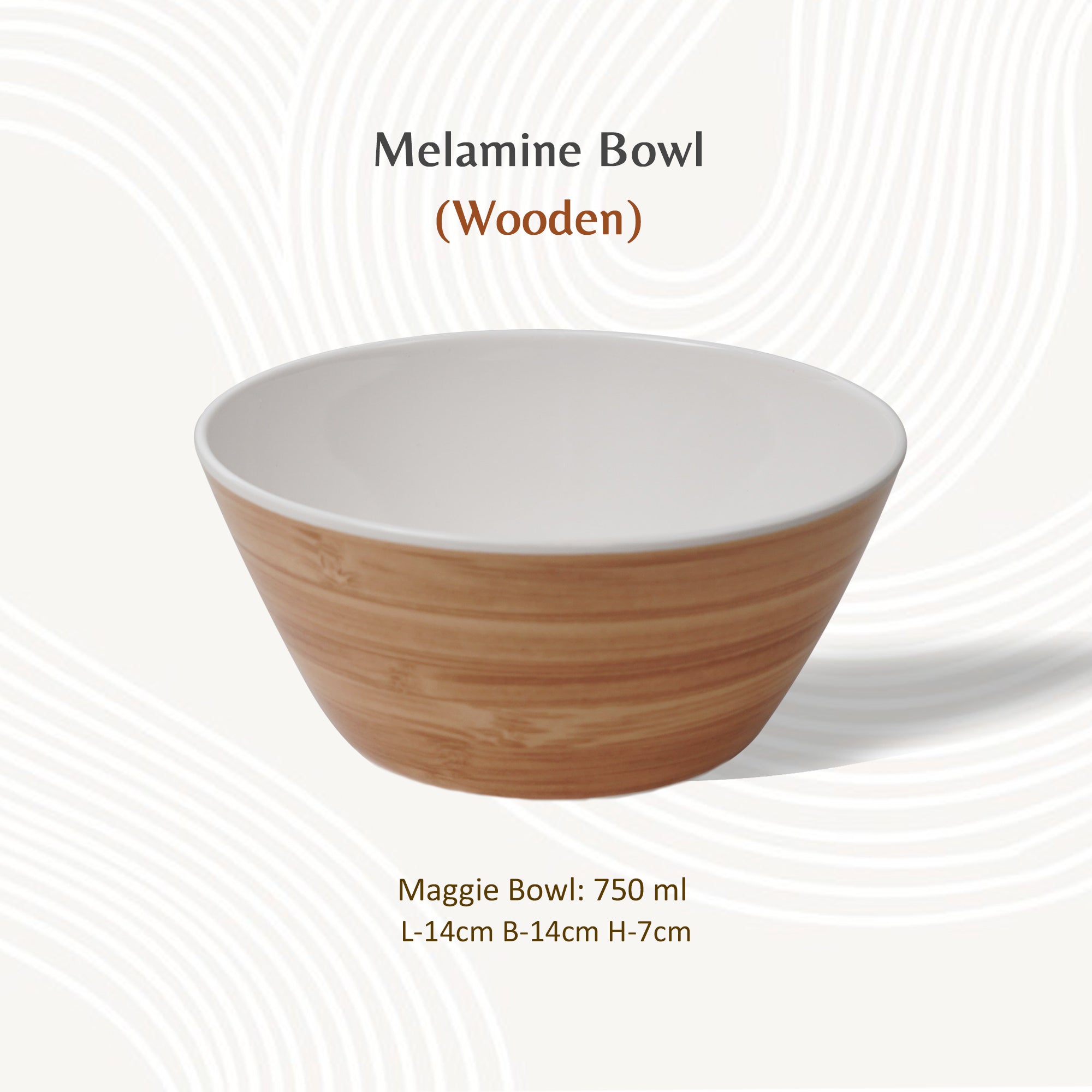 Stehlen 100% Pure melamine Round Maggie Bowl - Wooden