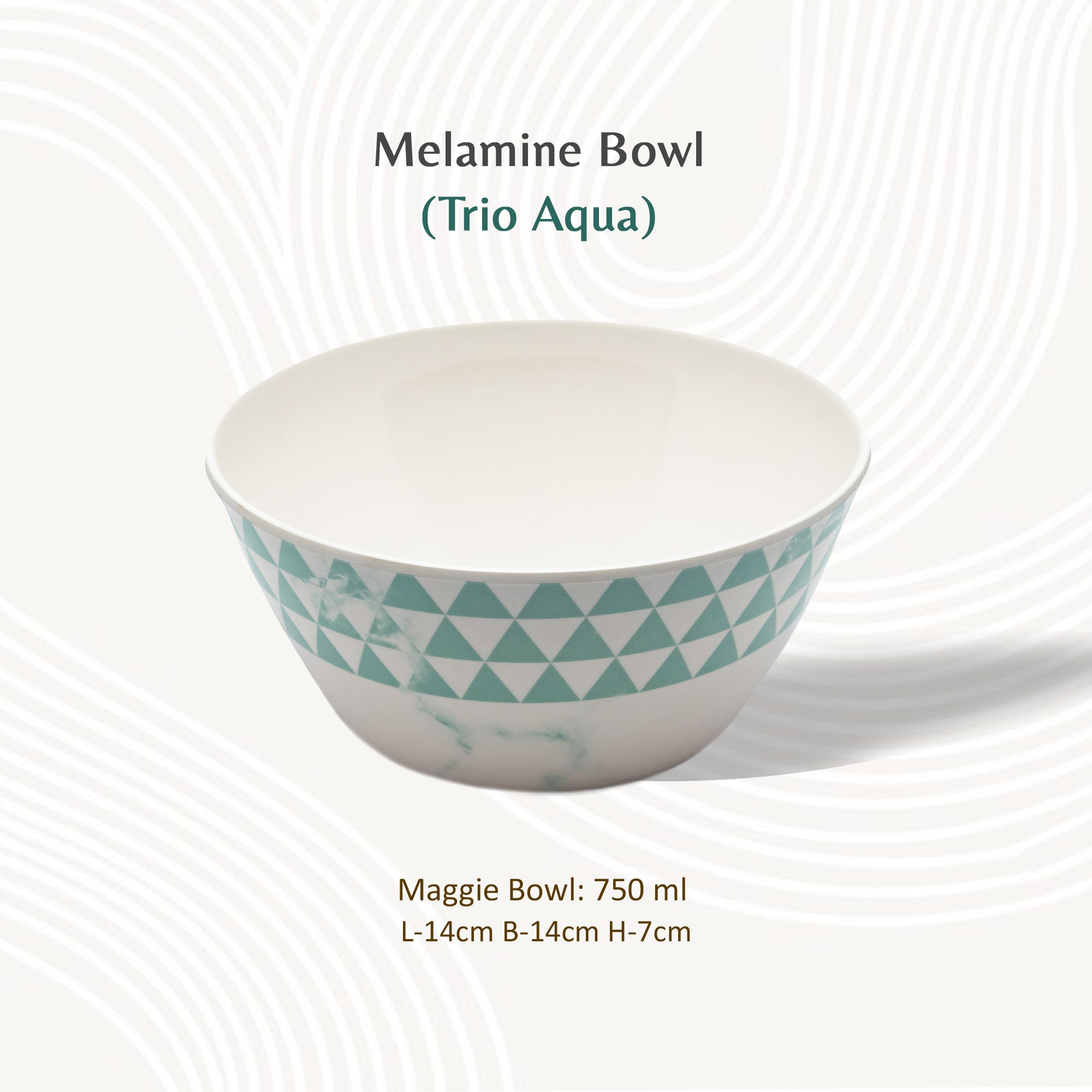 Stehlen 100% Pure melamine Round Maggie Bowl - Trio Aqua