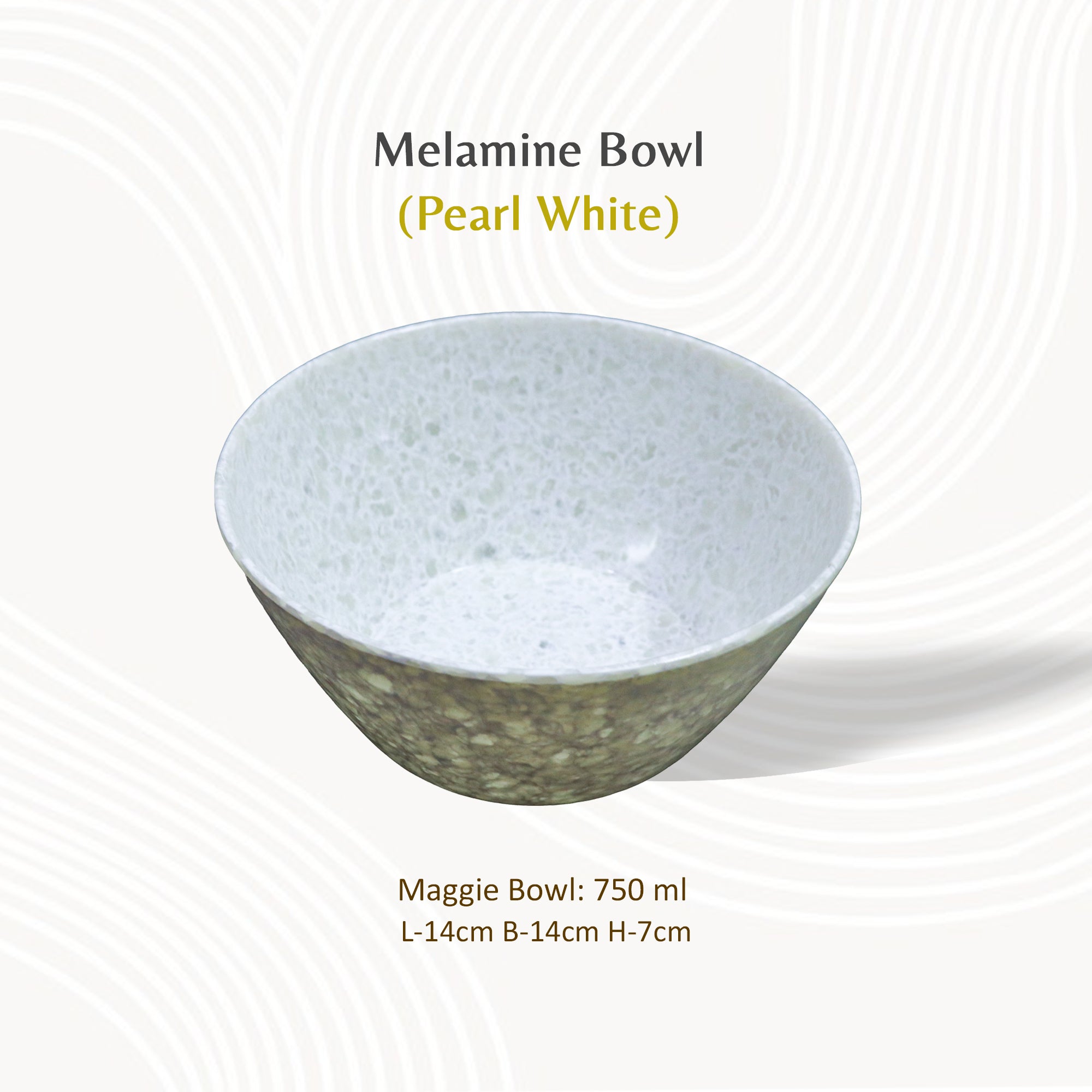 Stehlen 100% Pure melamine Round Maggie Bowl  - Pearl White