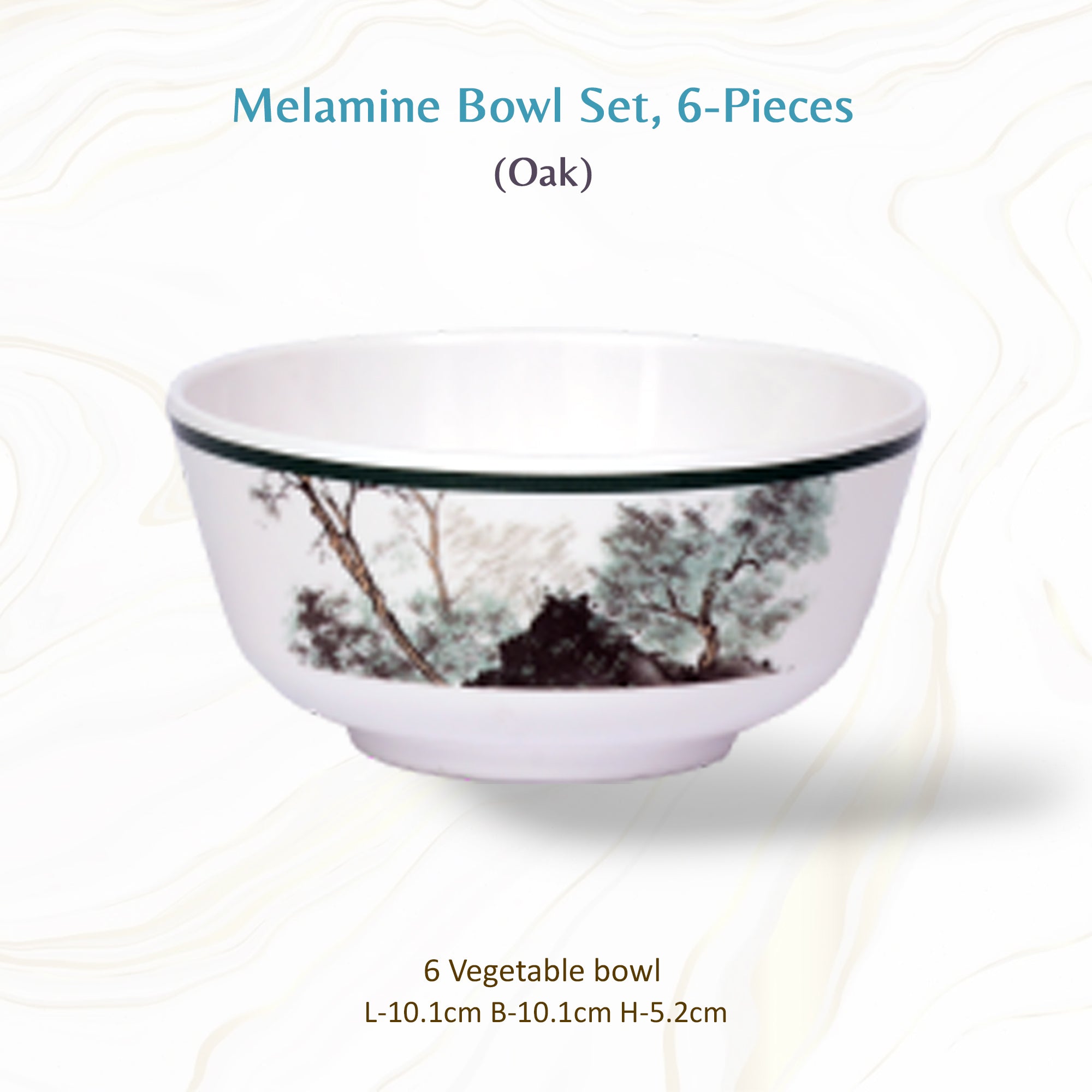 Stehlen Indian Round Dinnerware, Pure melamine, 6 Pcs Kitchen Set for home- Oak