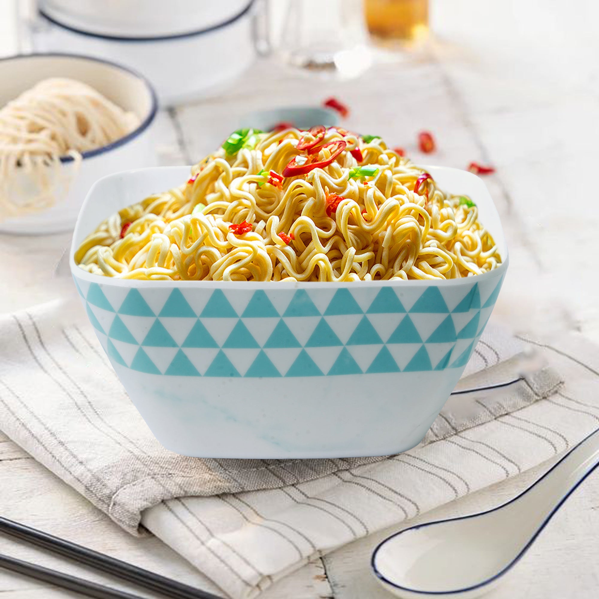 Stehlen 100% Pure melamine Square Maggie Bowl  - Trio Aqua