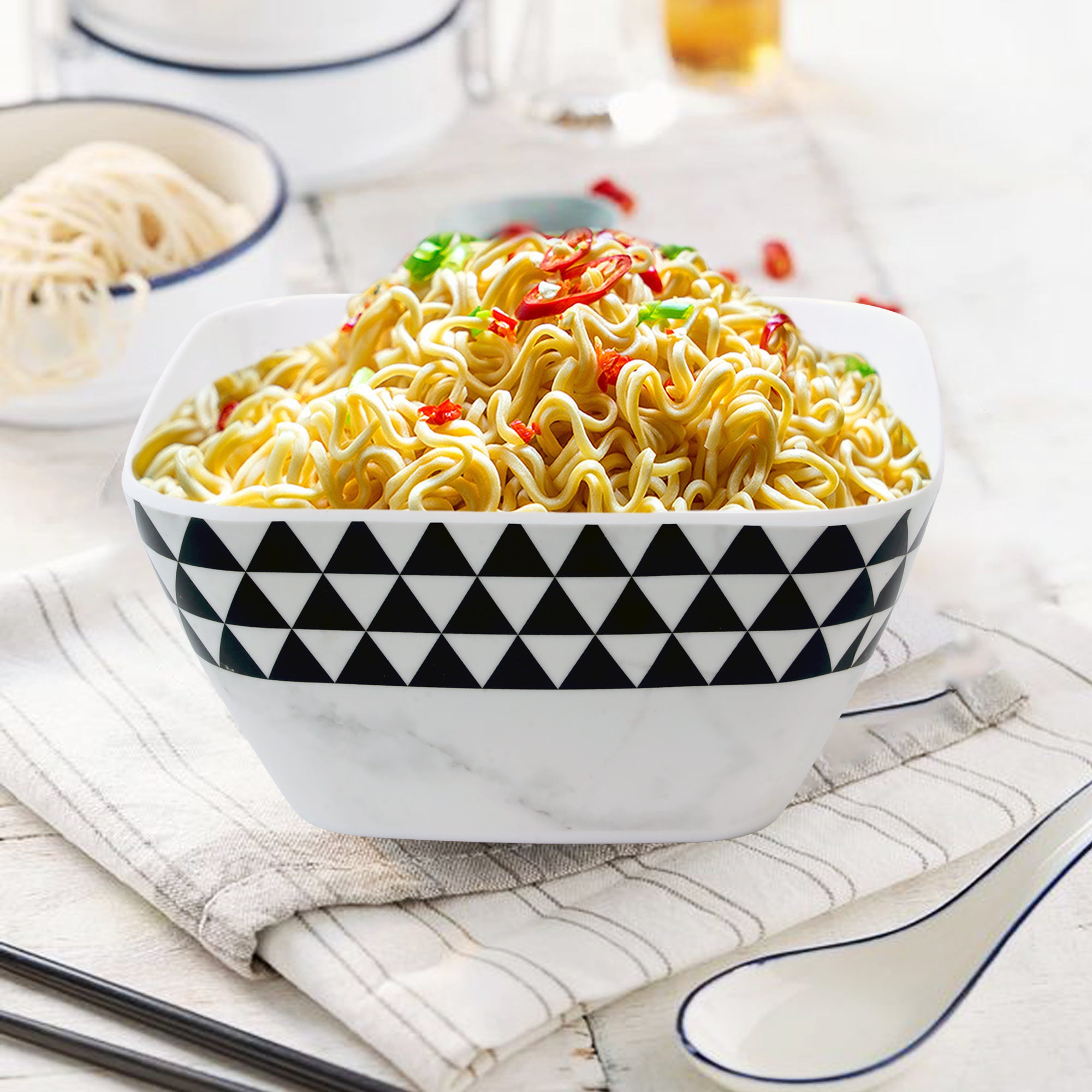 Stehlen 100% Pure melamine Square Maggie Bowl  - Trio Black