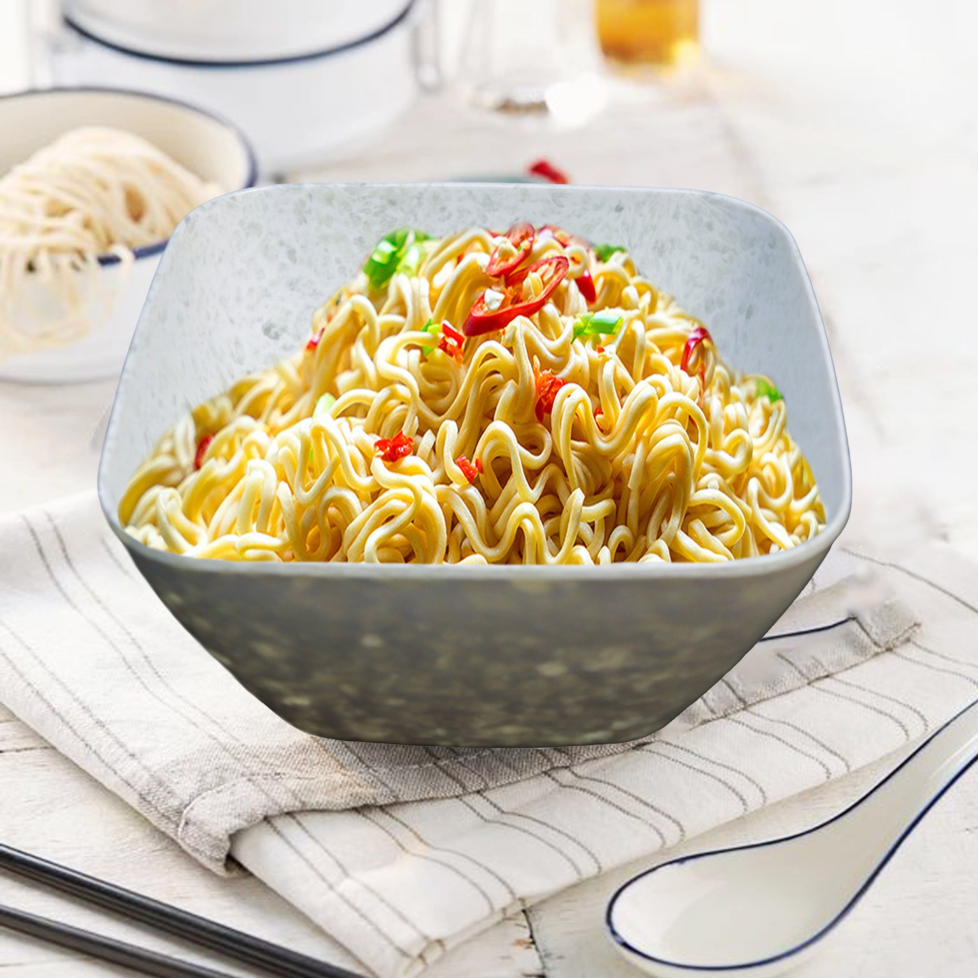 Stehlen 100% Pure melamine Square Maggie Bowl - Pearl White