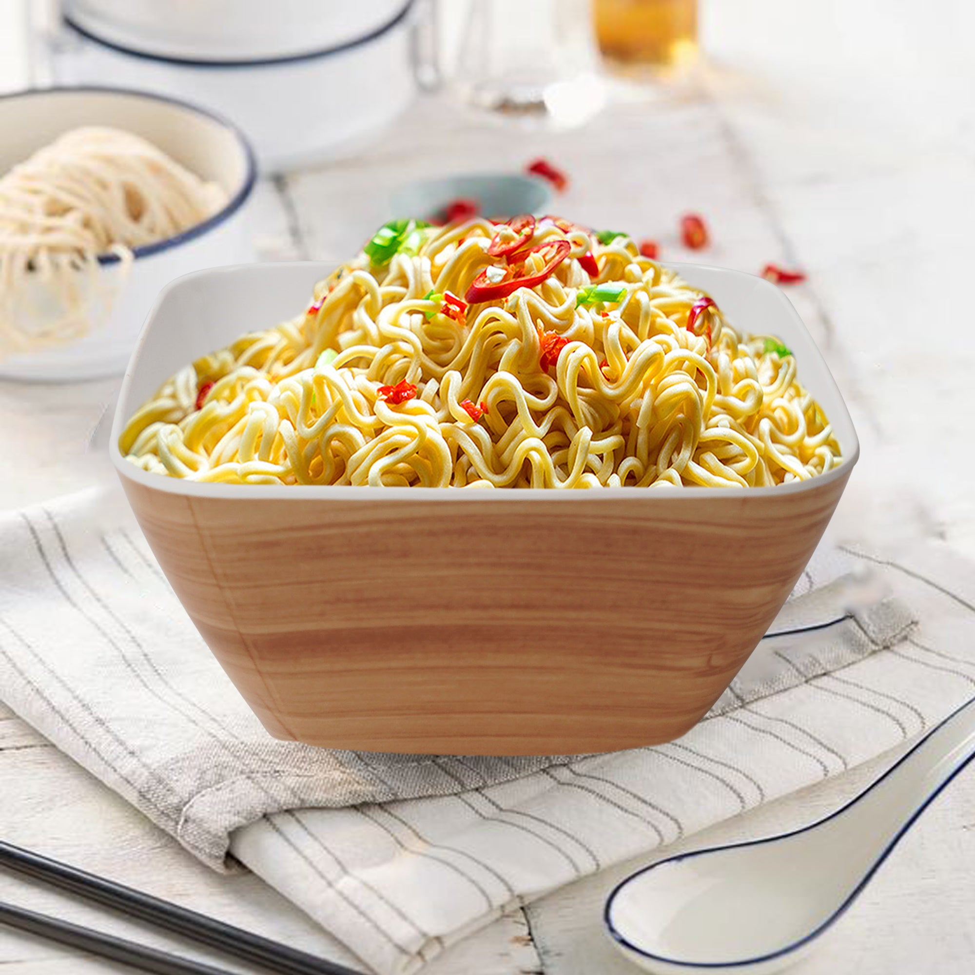 Stehlen 100% Pure melamine Square Maggie Bowl  - Wooden