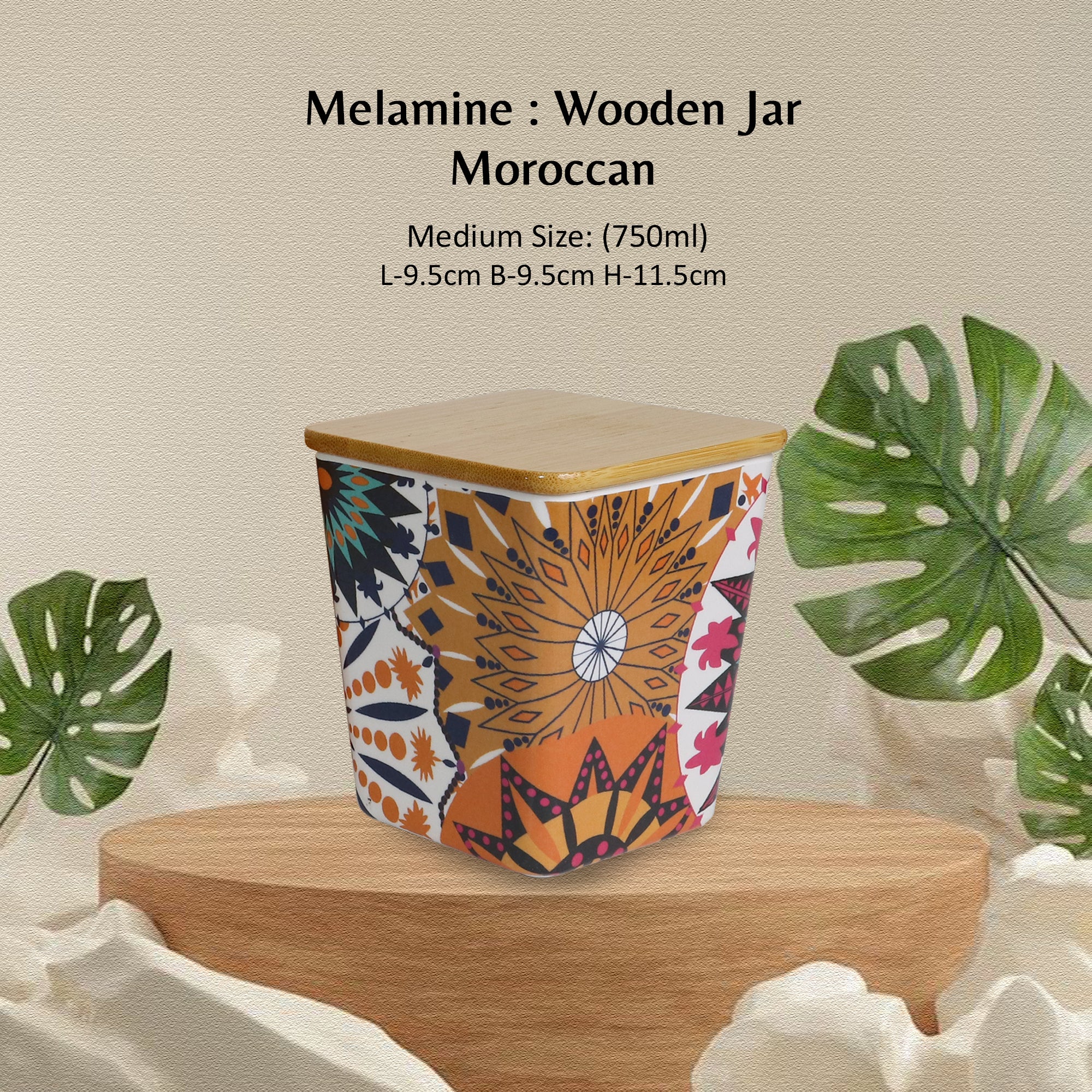 Stehlen 100% Pure melamine Wooden Jars- Moroccan