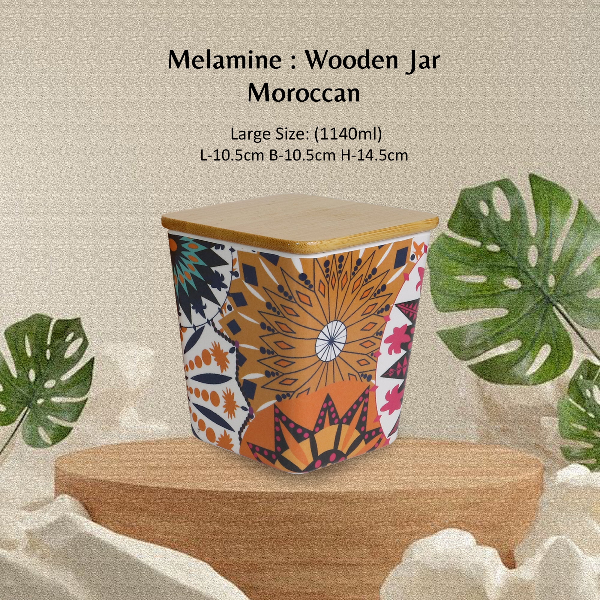 Stehlen 100% Pure melamine Wooden Jars- Moroccan