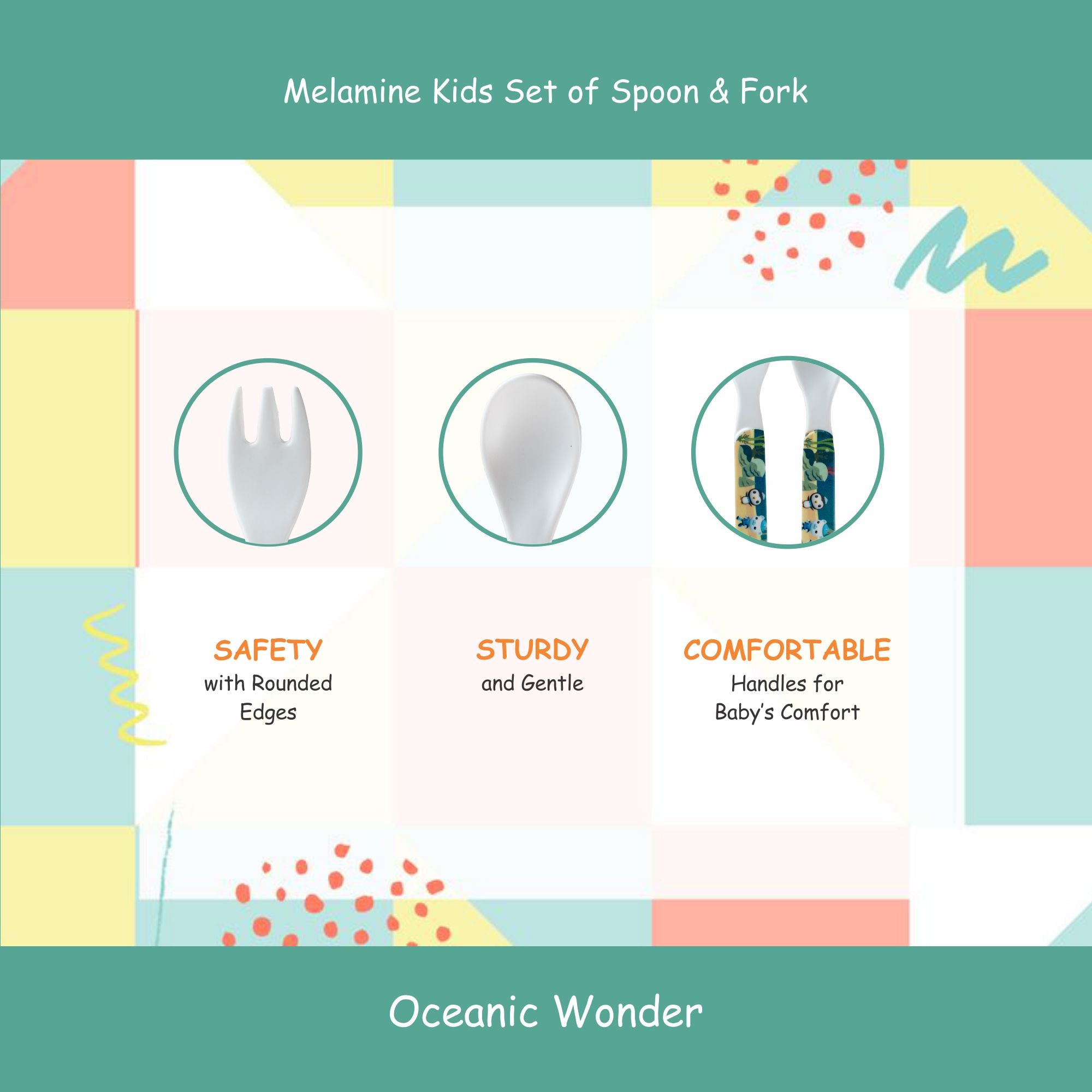 2-Piece Kids Feeding Set (Spoon and Fork)- Oceanic Wonder