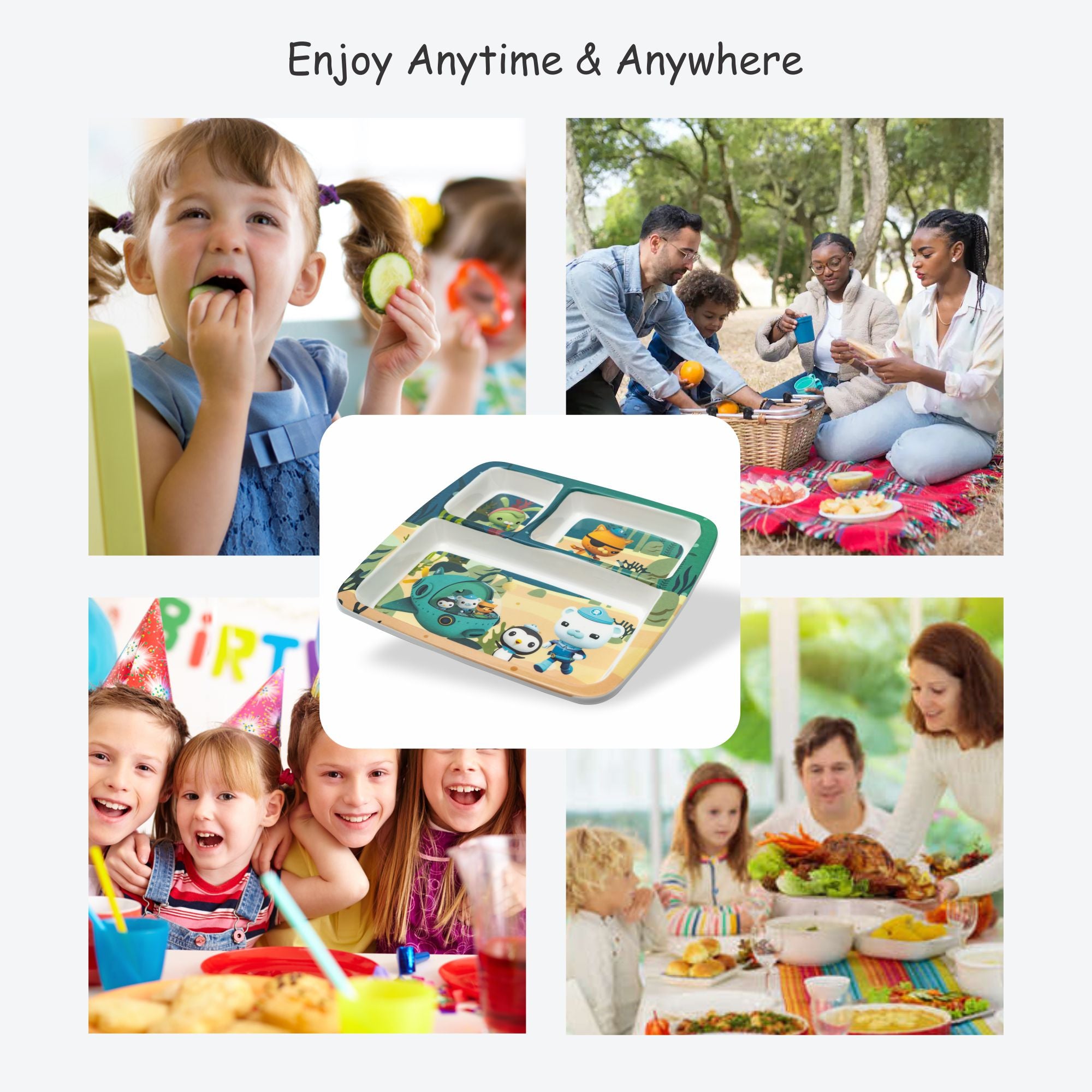 Stehlen Dinnerware, Dinner Plates, 3 Partition Plates - Oceanic Wonder