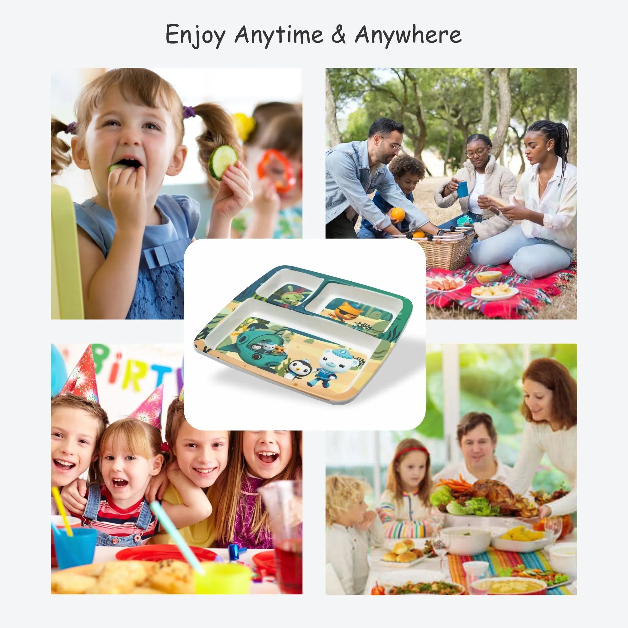 Stehlen Dinnerware, Dinner Plates, 3 Partition Plates - Oceanic Wonder