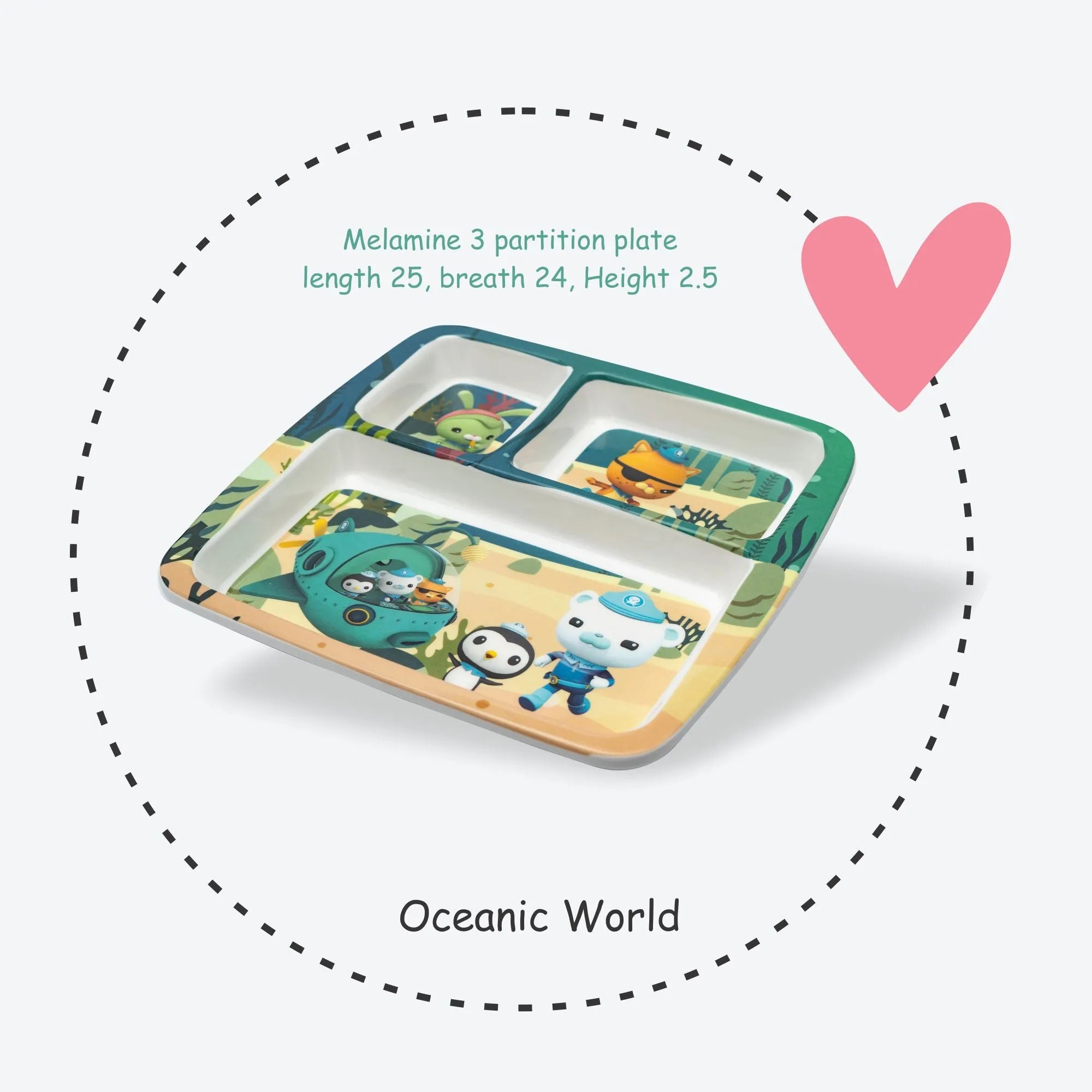 Stehlen Dinnerware, Dinner Plates, 3 Partition Plates - Oceanic Wonder