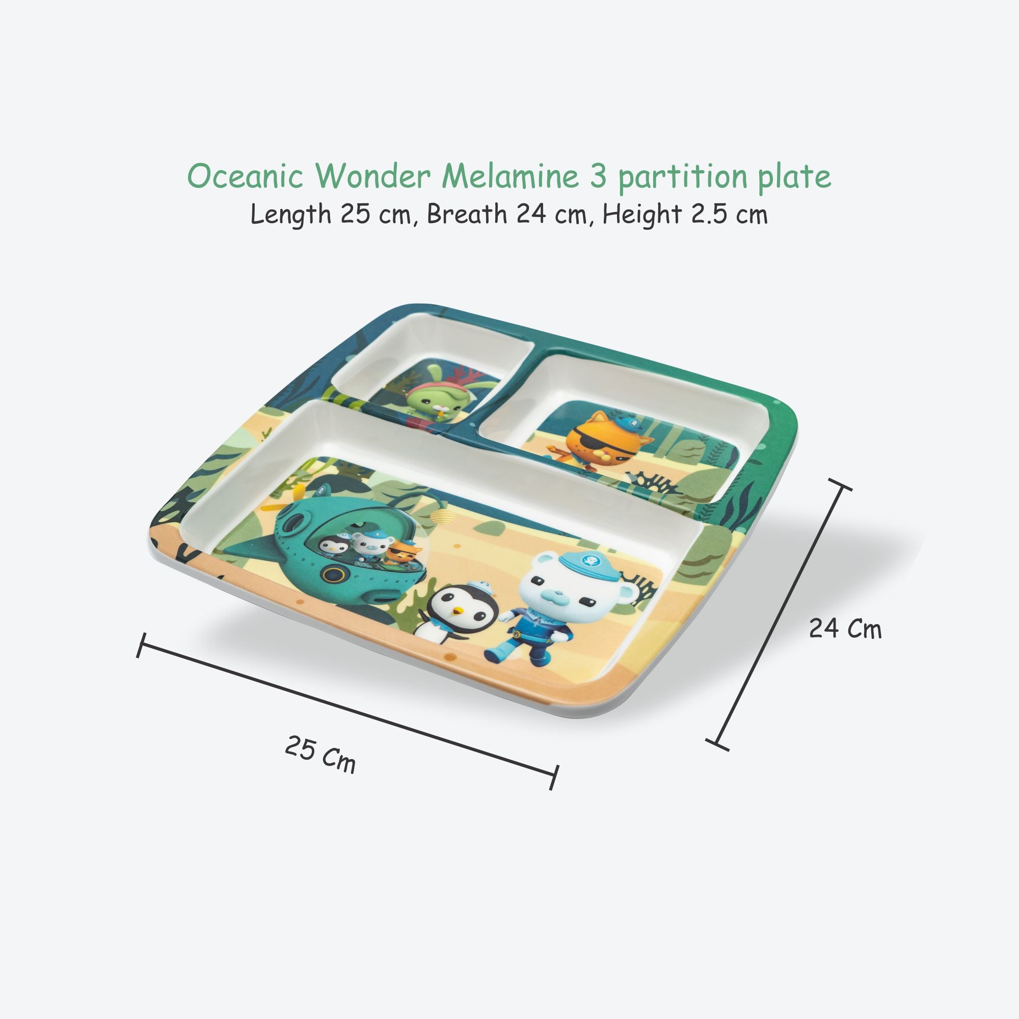 Stehlen Dinnerware, Dinner Plates, 3 Partition Plates - Oceanic Wonder