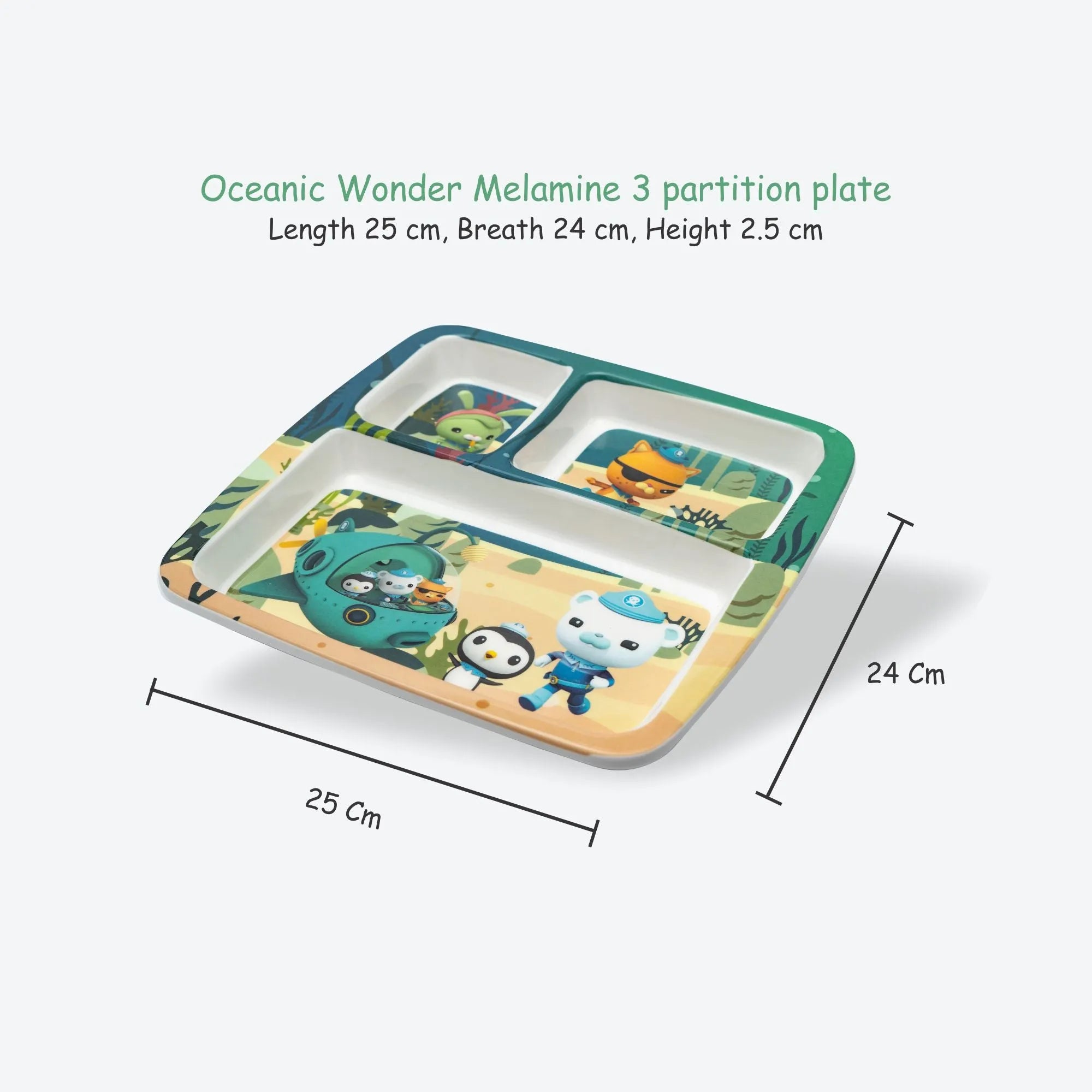 Stehlen Dinnerware, Dinner Plates, 3 Partition Plates - Oceanic Wonder