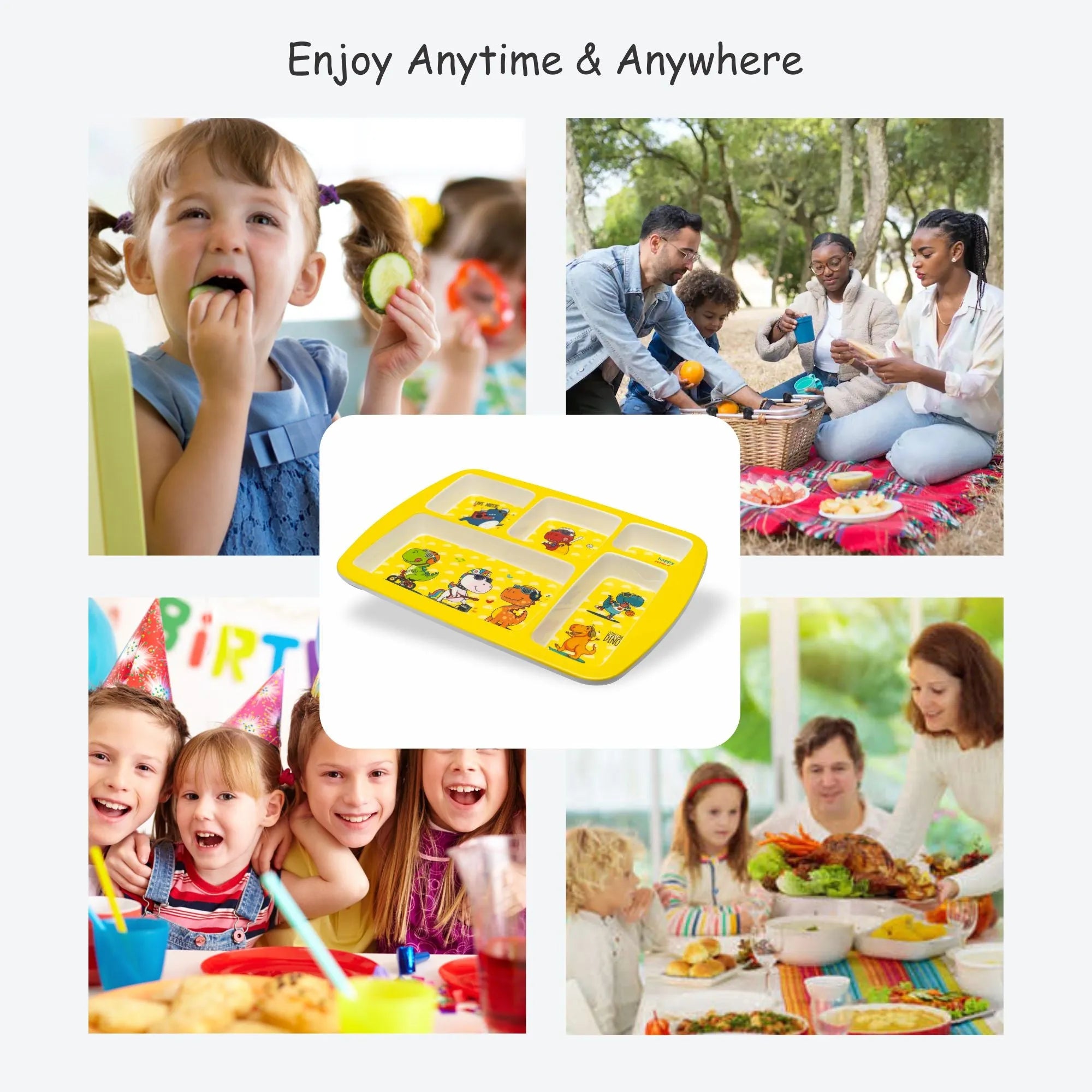 Kids 5-Partition Dinner Plate- Maria Mermaid