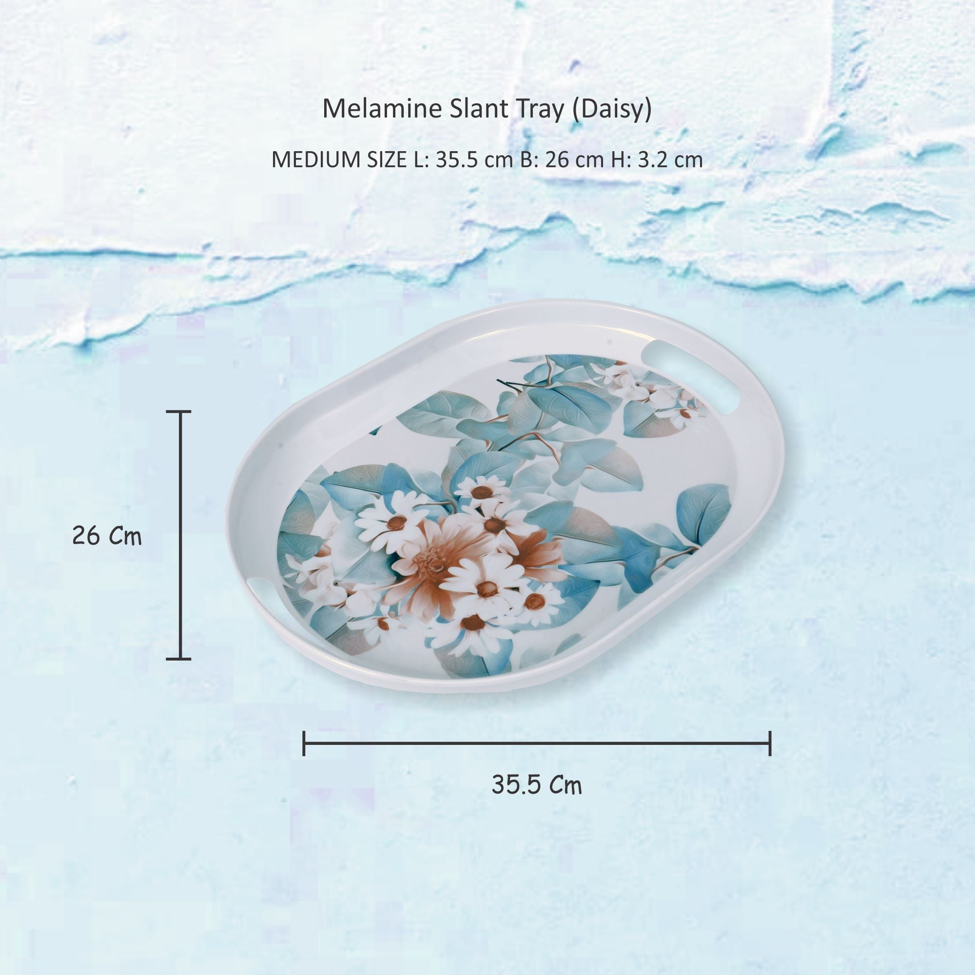 Stehlen 100% Pure melamine Slant Tray- Daisy