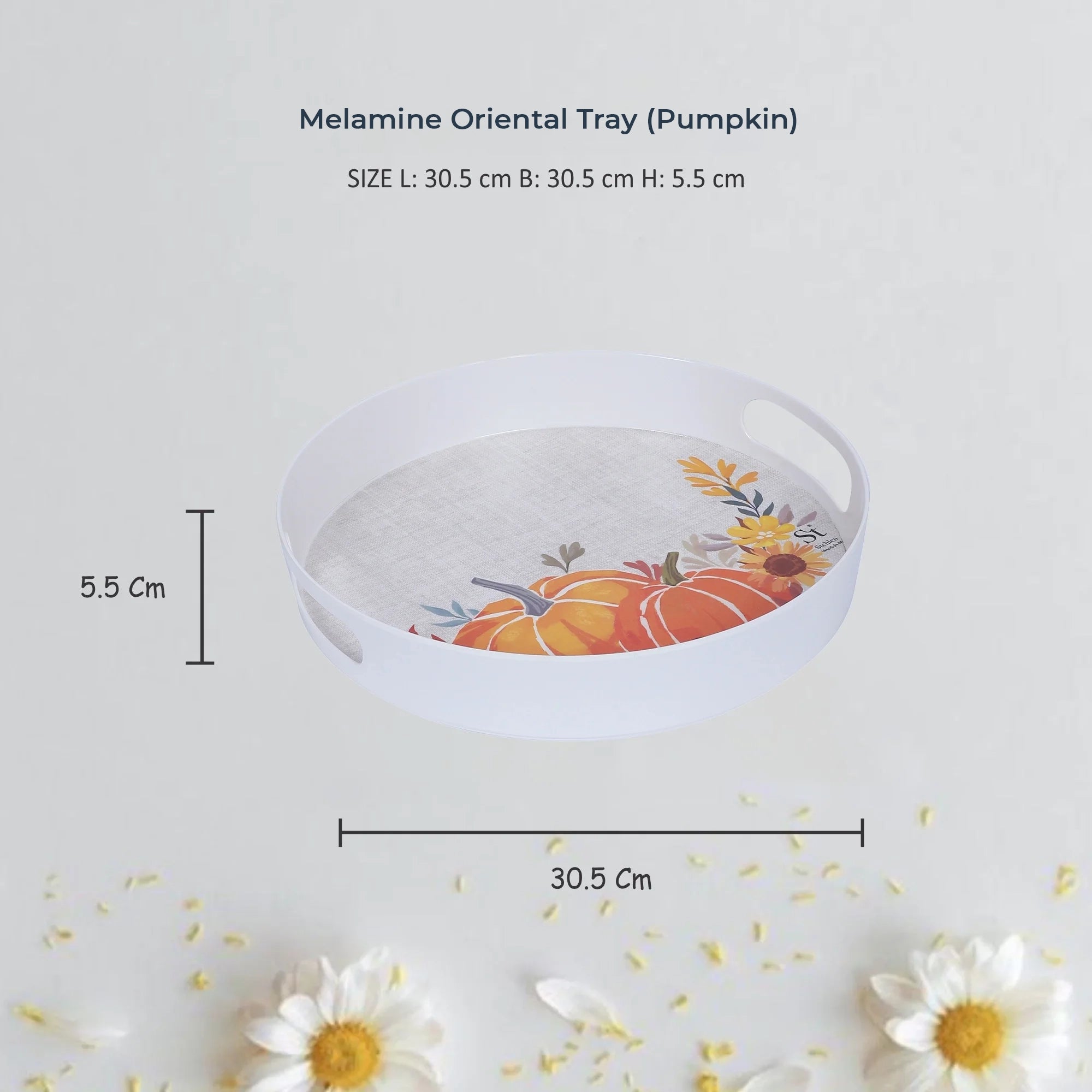 Stehlen 100% Pure melamine Oriental Tray- PUMPKIN