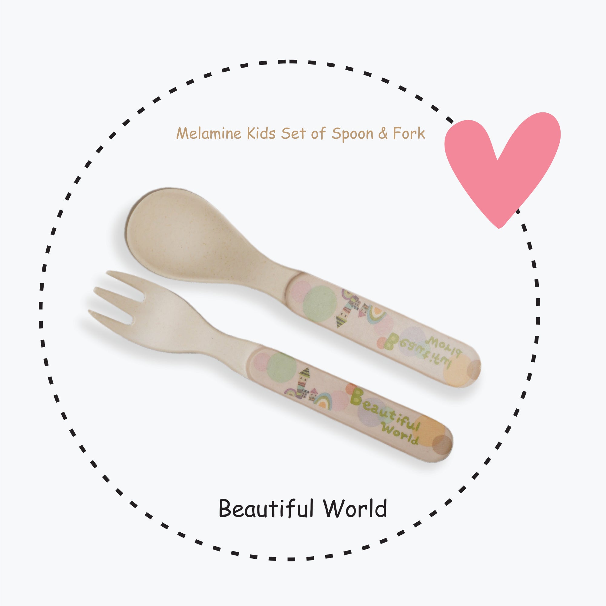 2-Piece Kids Feeding Set (Spoon and Fork)- Beautiful World