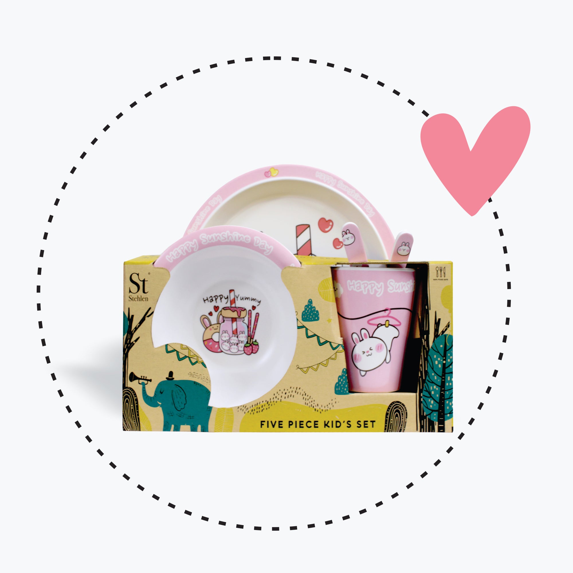 Stehlen set of 5 pcs kids feeding set, Pure melamine, BUGS BUNNY