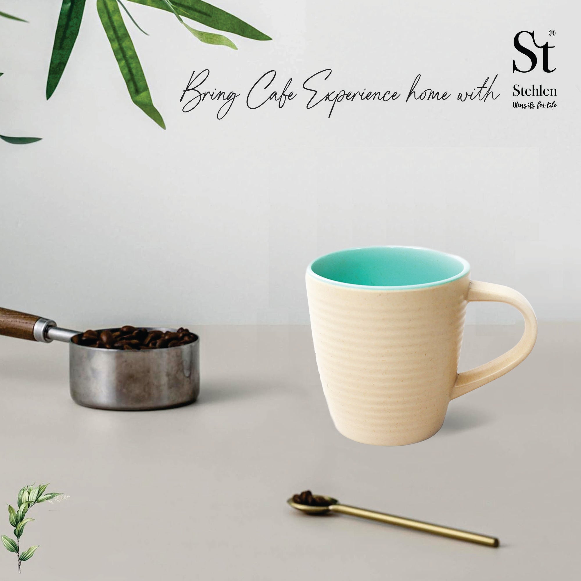 Stehlen 100% Pure melamine Short Coffee Mugs- Beige