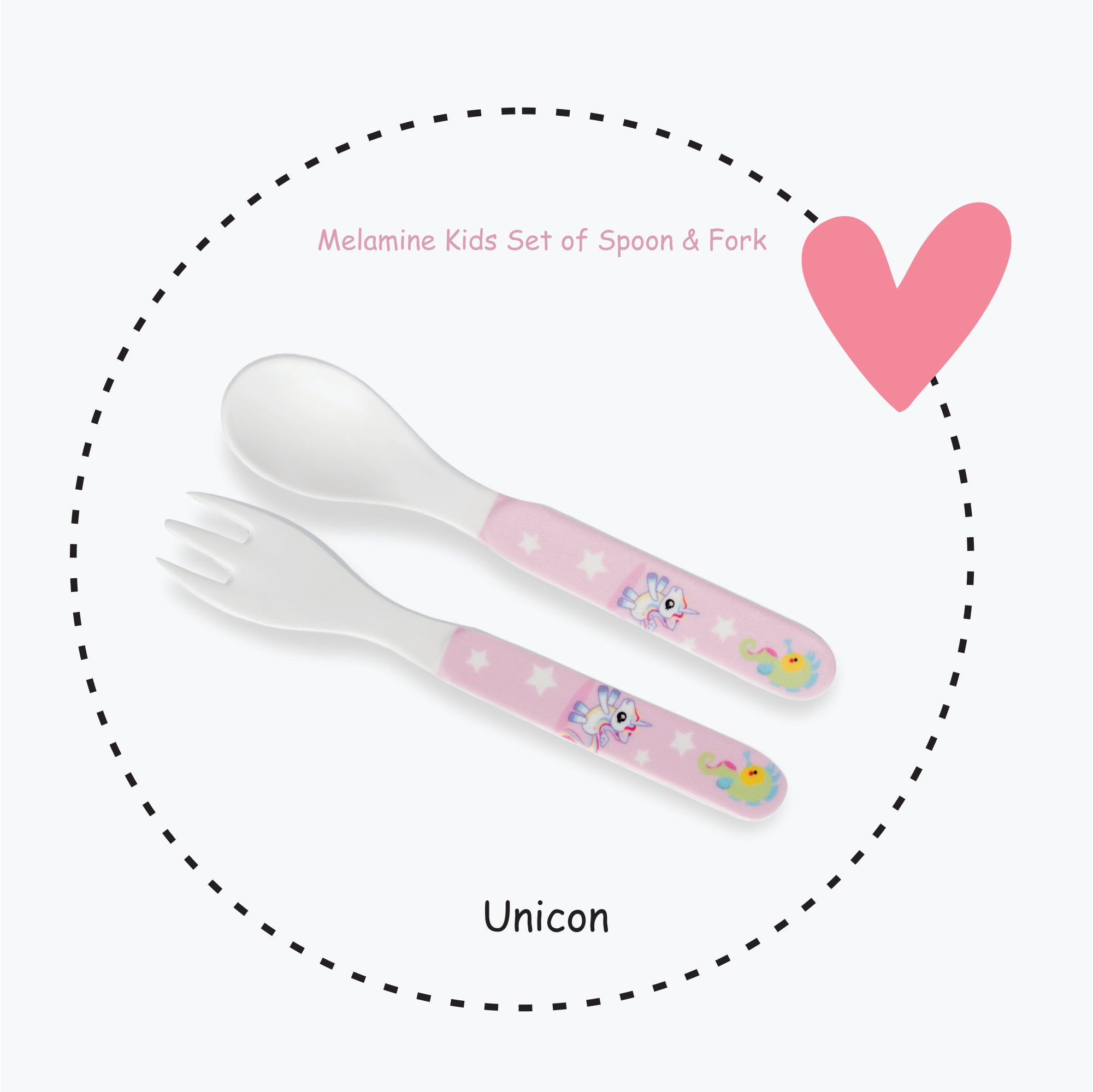2-Piece Kids Feeding Set (Spoon and Fork) - Unicorn