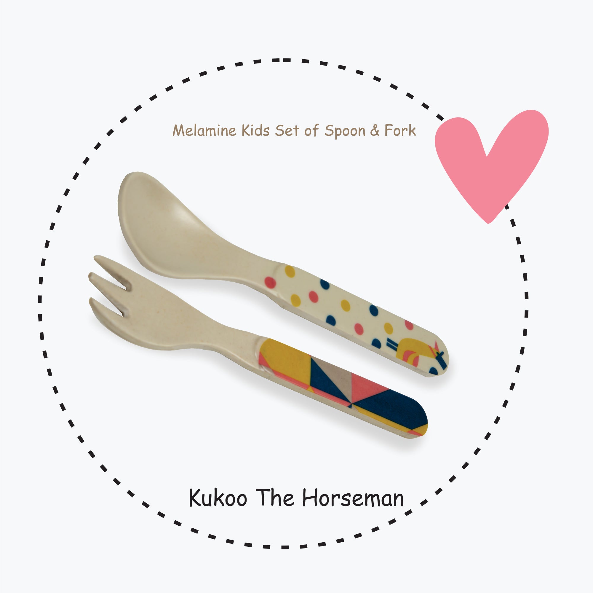 2-Piece Kids Feeding Set (Spoon and Fork)- Kukoo The Horsemen