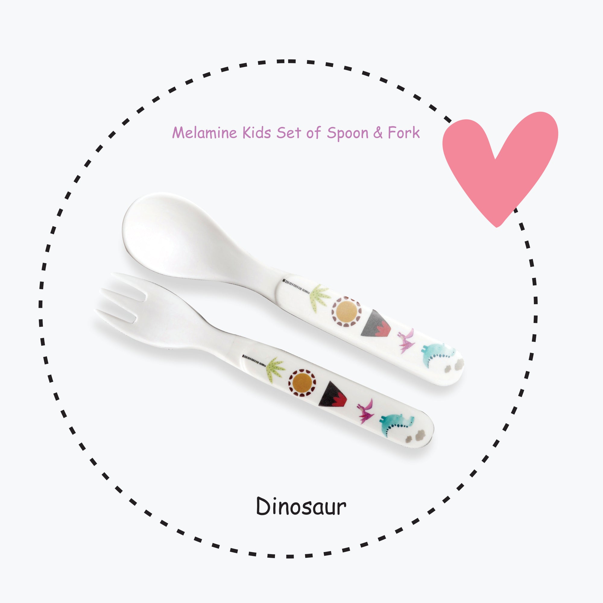 2-Piece Kids Feeding Set (Spoon and Fork)- Dinosaur