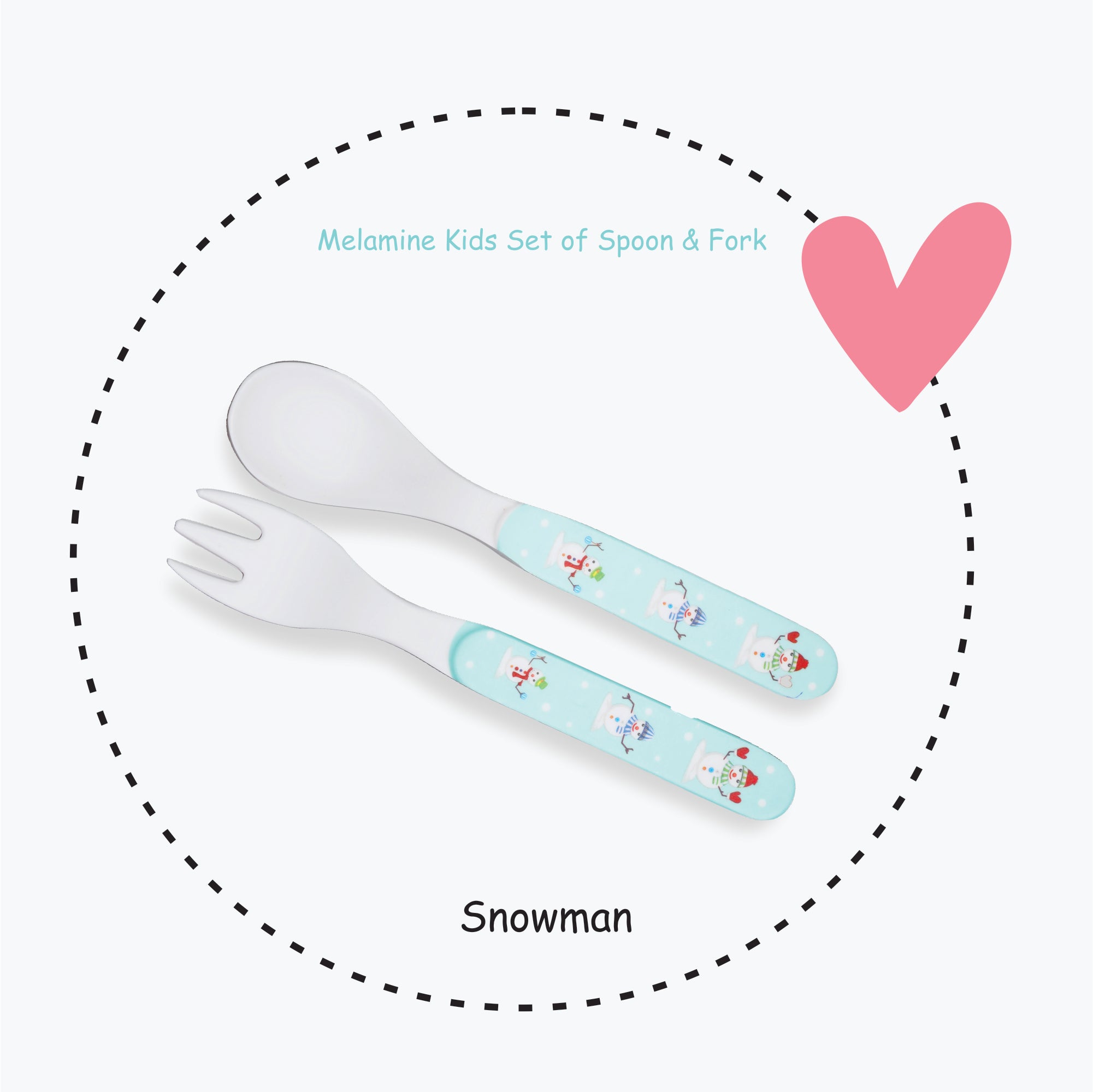 2-Piece Kids Feeding Set (Spoon and Fork) - Snowman