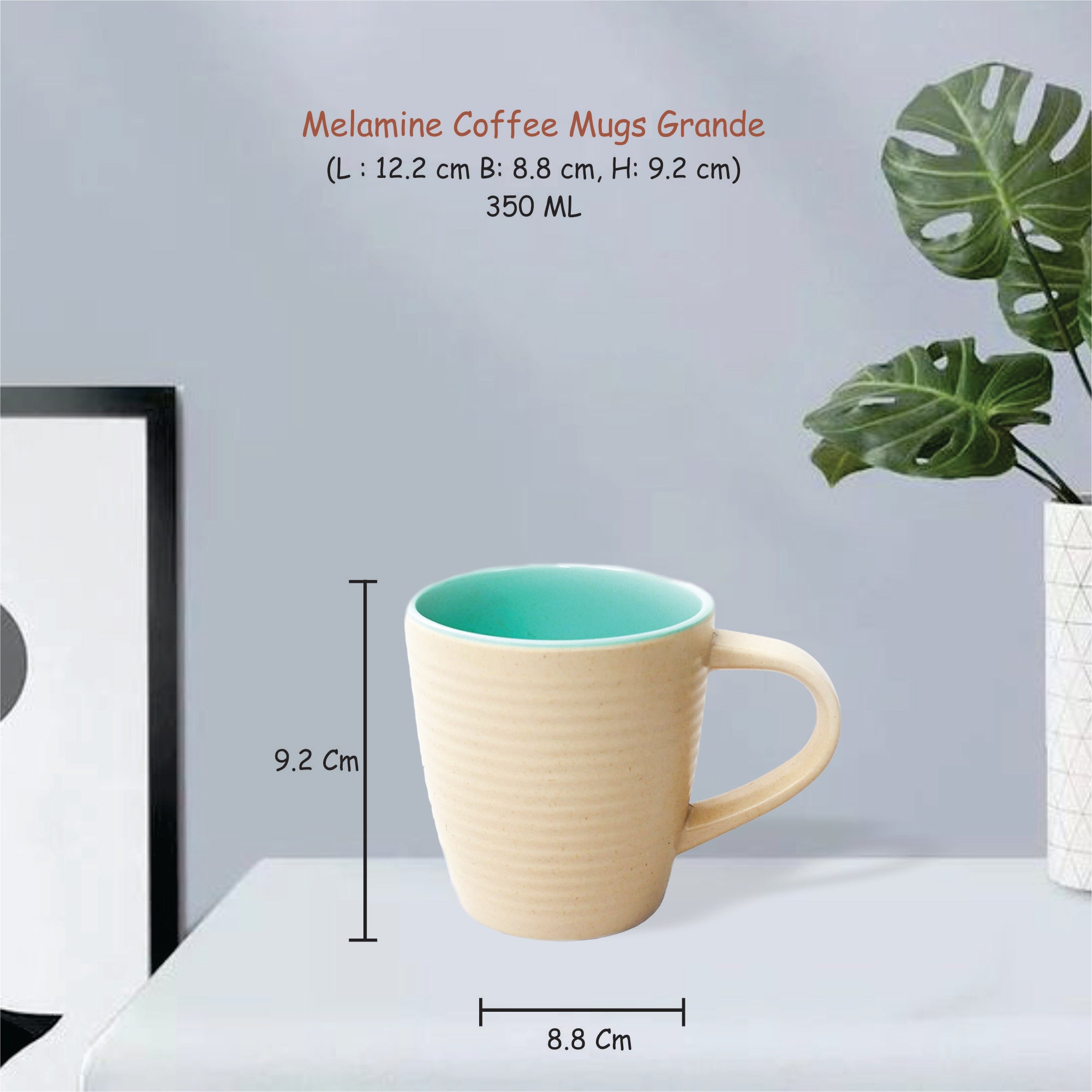 Stehlen 100% Pure melamine Short Coffee Mugs- Beige