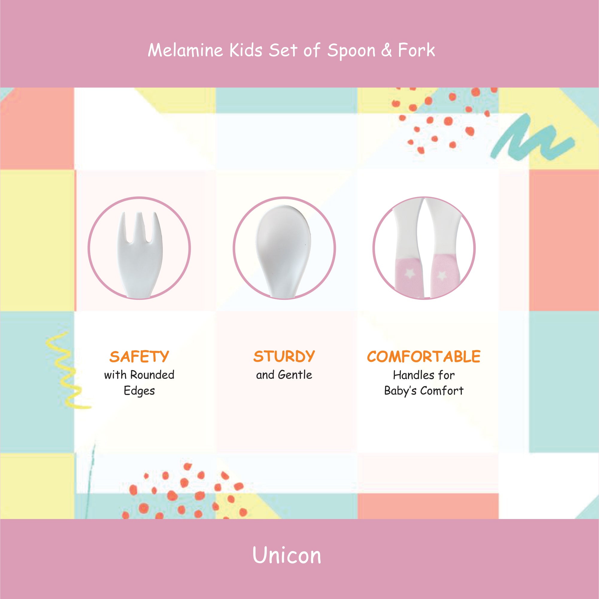 2-Piece Kids Feeding Set (Spoon and Fork) - Unicorn