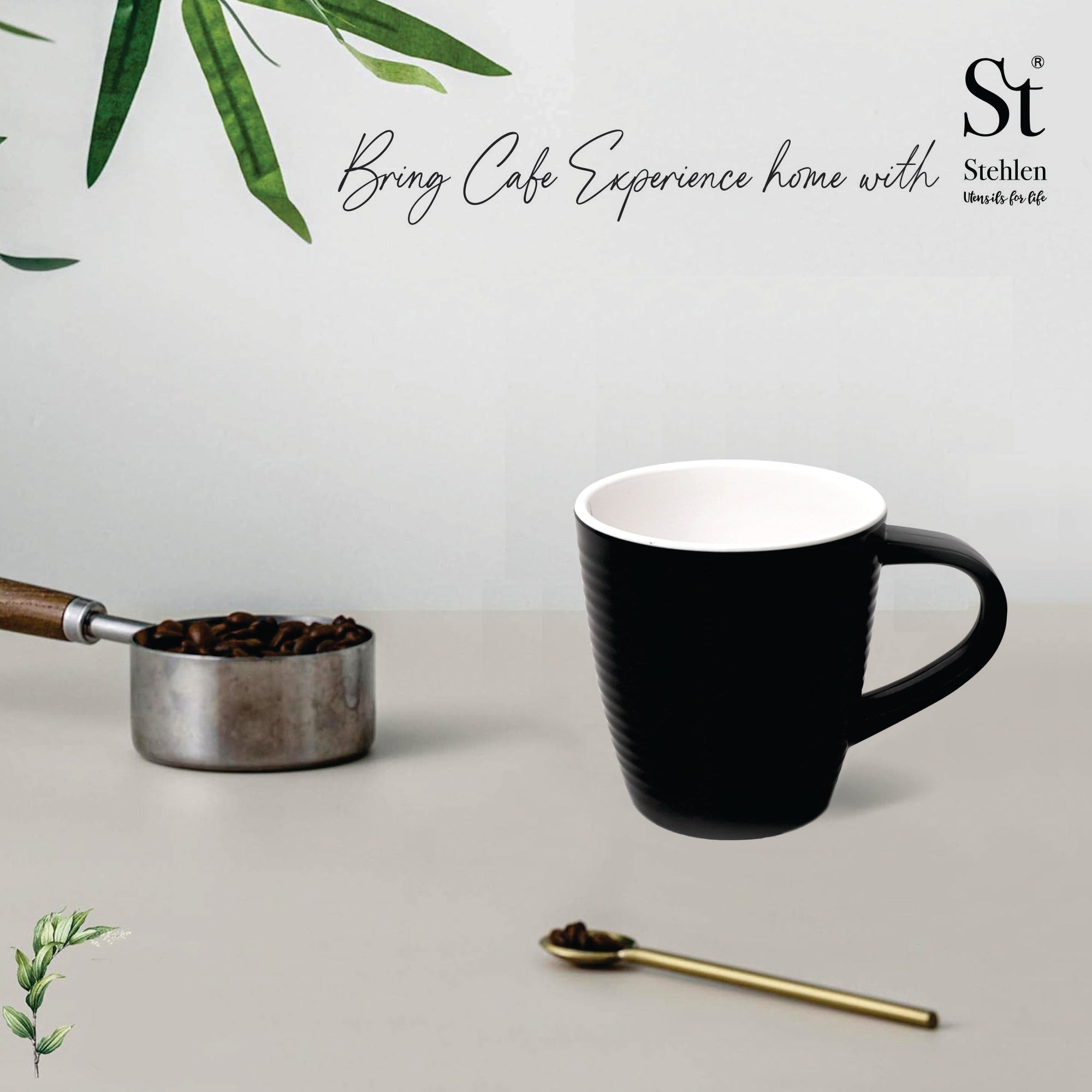 Stehlen 100% Pure melamine Tea Mugs- Black