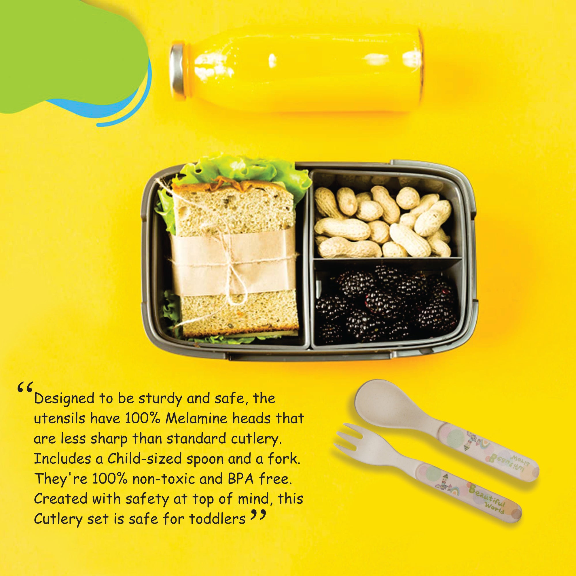 2-Piece Kids Feeding Set (Spoon and Fork)- Beautiful World