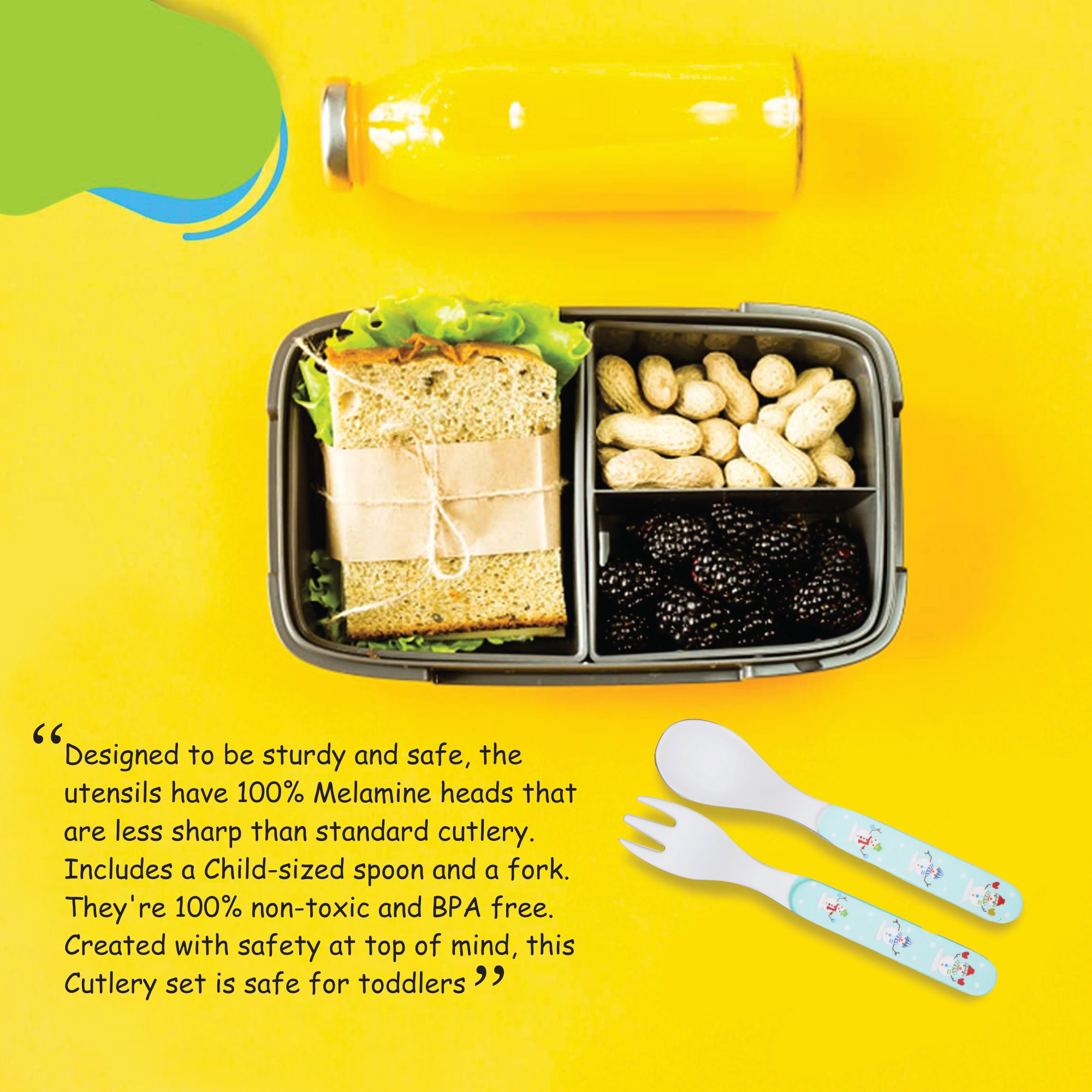 2-Piece Kids Feeding Set (Spoon and Fork) - Snowman