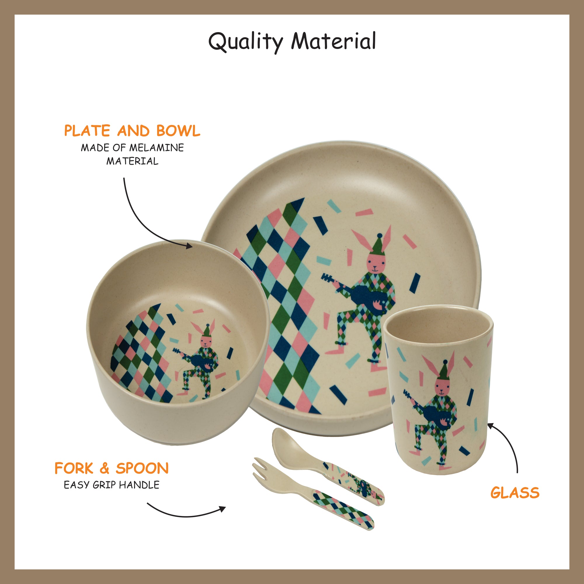 Stehlen set of 5 pcs kids feeding set, Pure melamine, GALA LAND